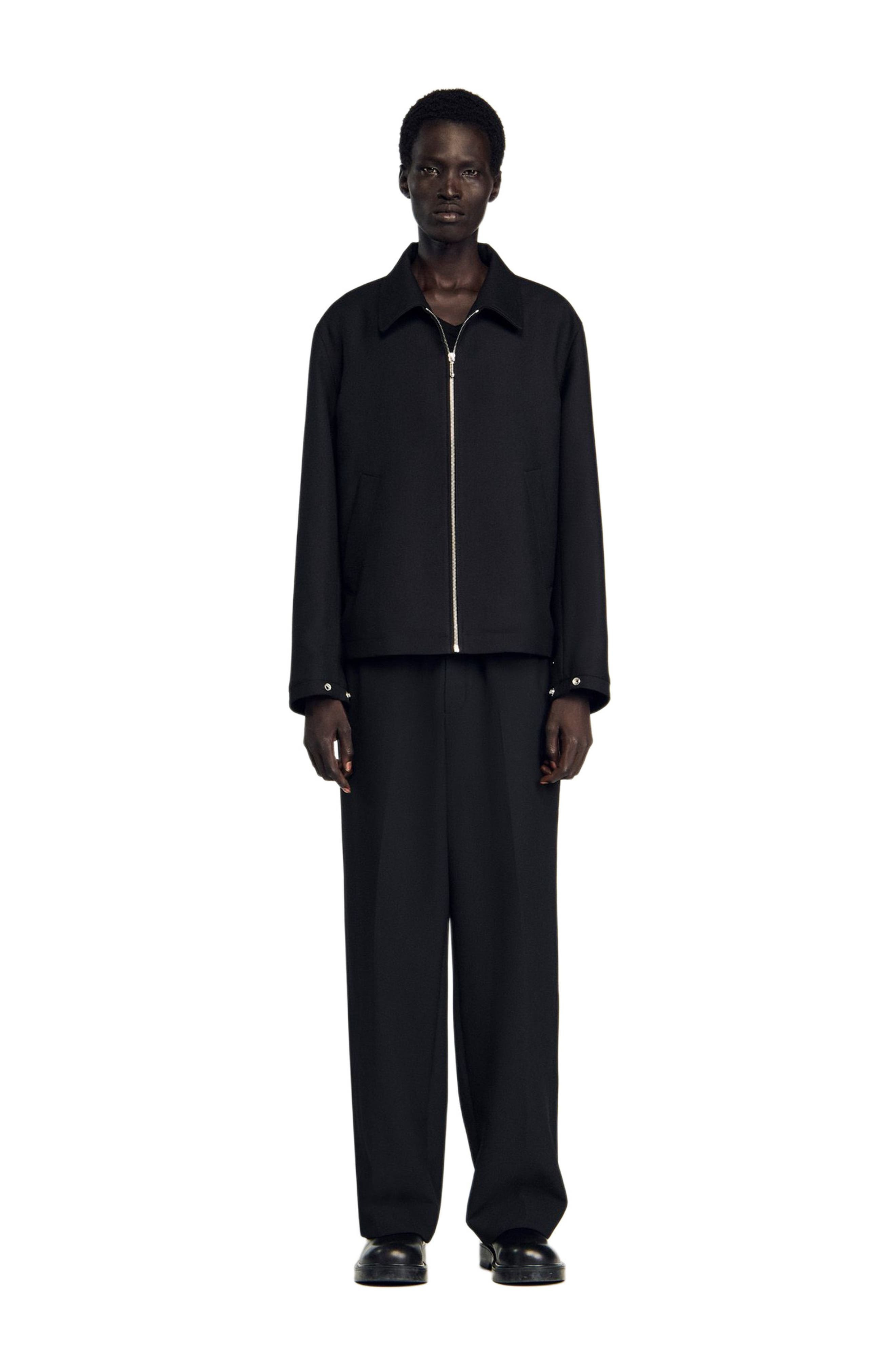 SANDRO Zip-up jacket in Black at Nordstrom - 2