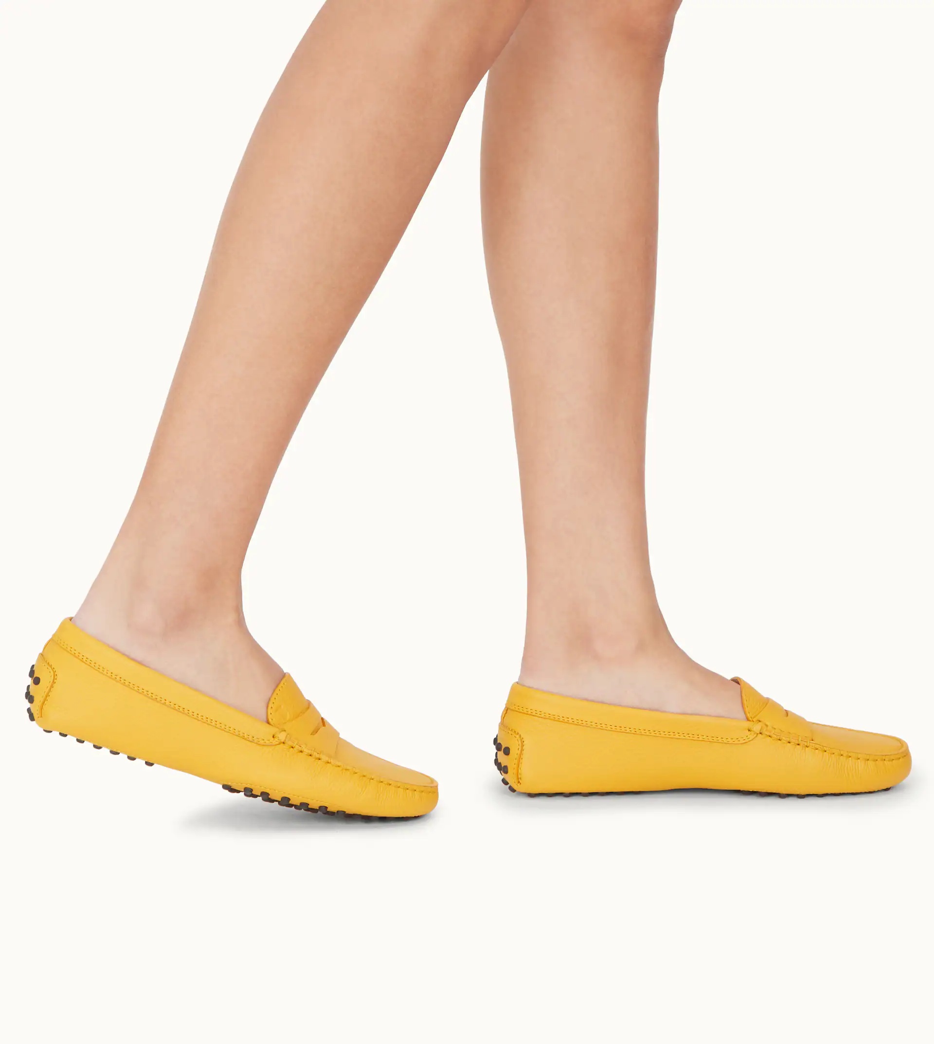 GOMMINO DRIVING SHOES IN LEATHER - YELLOW - 2