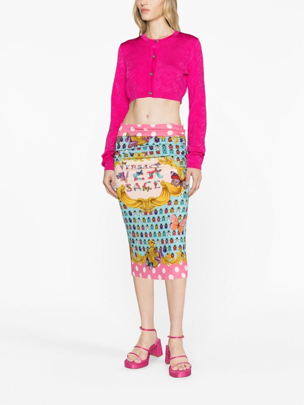 x Dua Lipa Butterflies-print pencil skirt - 4