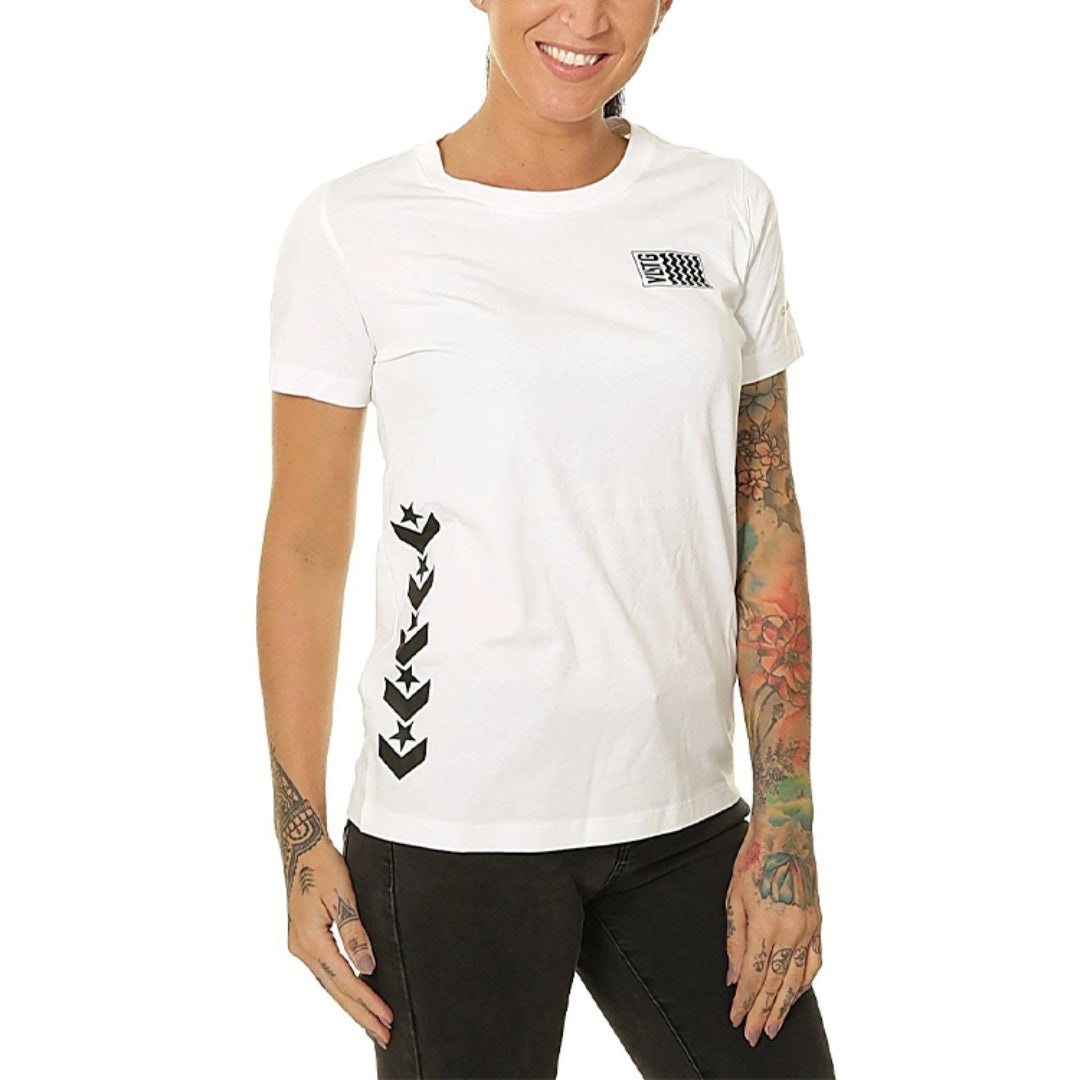 (WMNS) Converse Voltage T-Shirt 'White Black' 10017752-A02 - 2