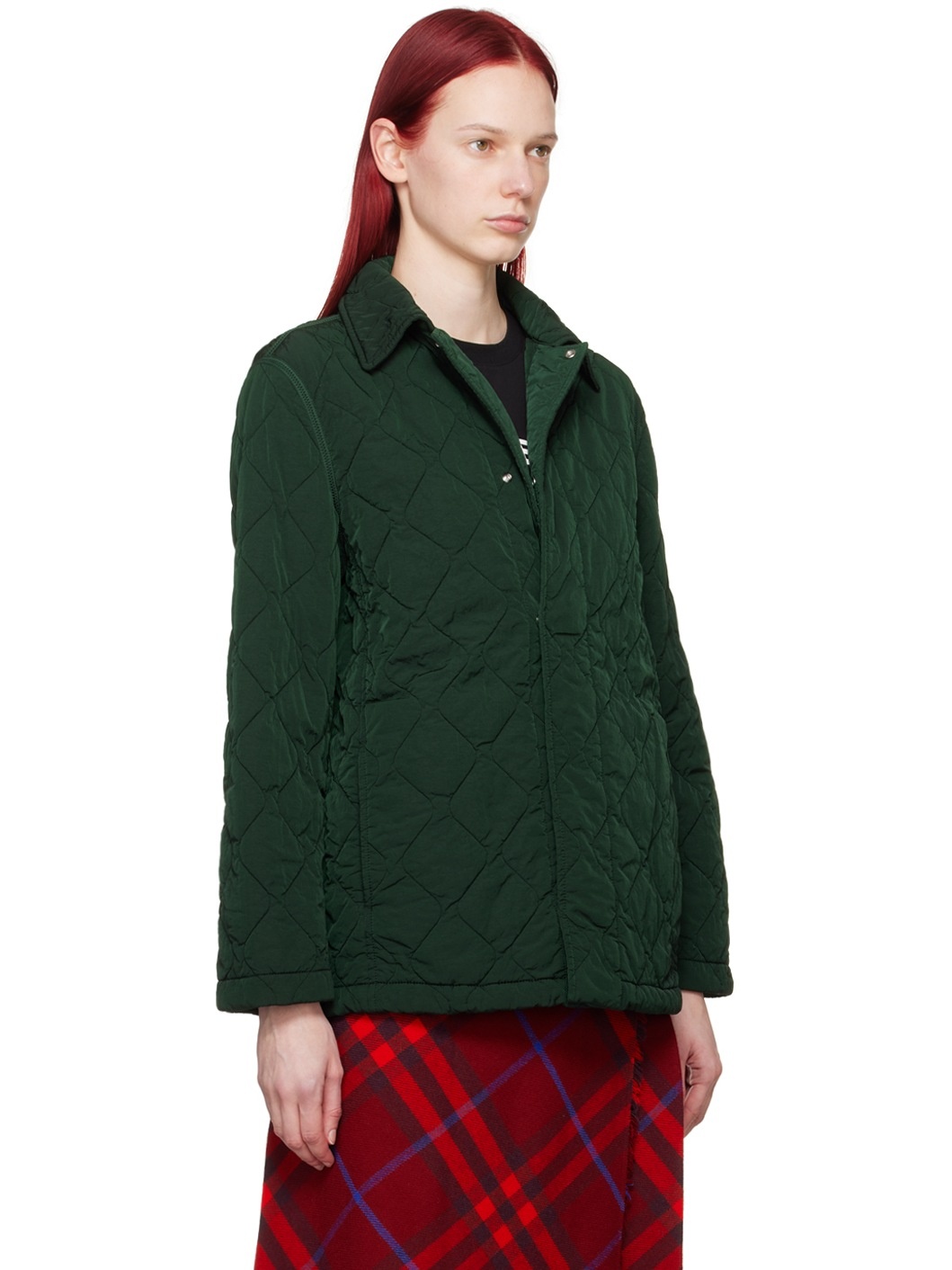 Green Quilted Coat - 2