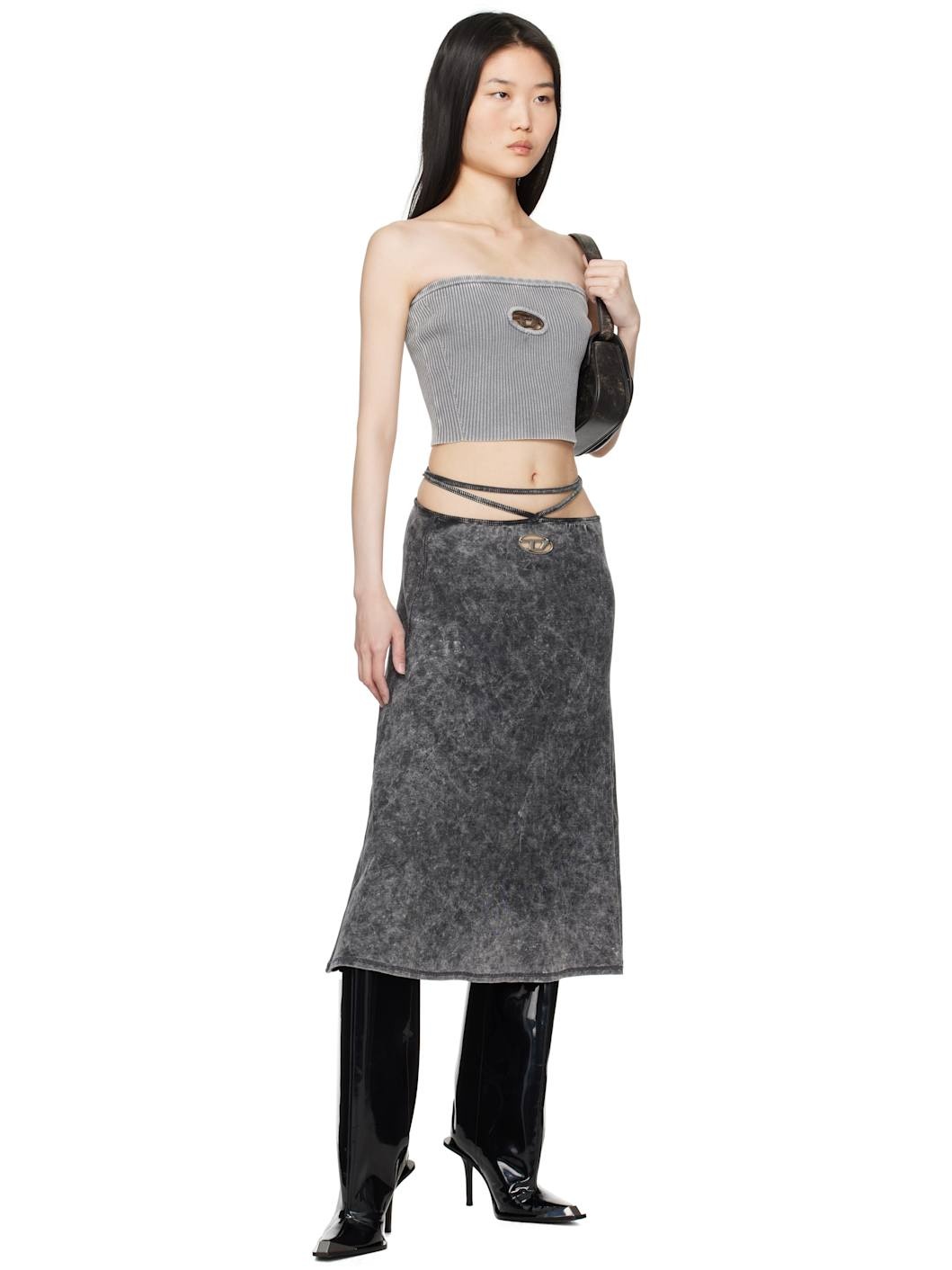Gray O-Rossi Midi Skirt - 4