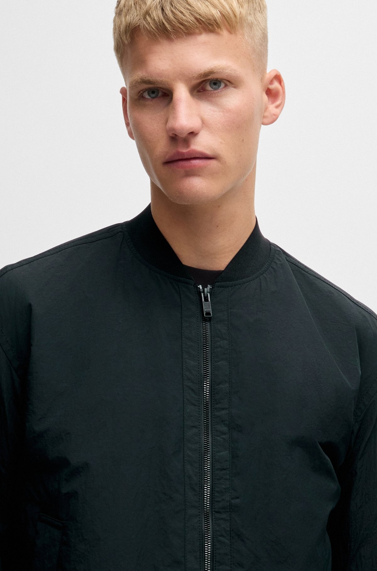 WATER-REPELLENT BOMBER JACKET WITH LOGO BADGE - 5