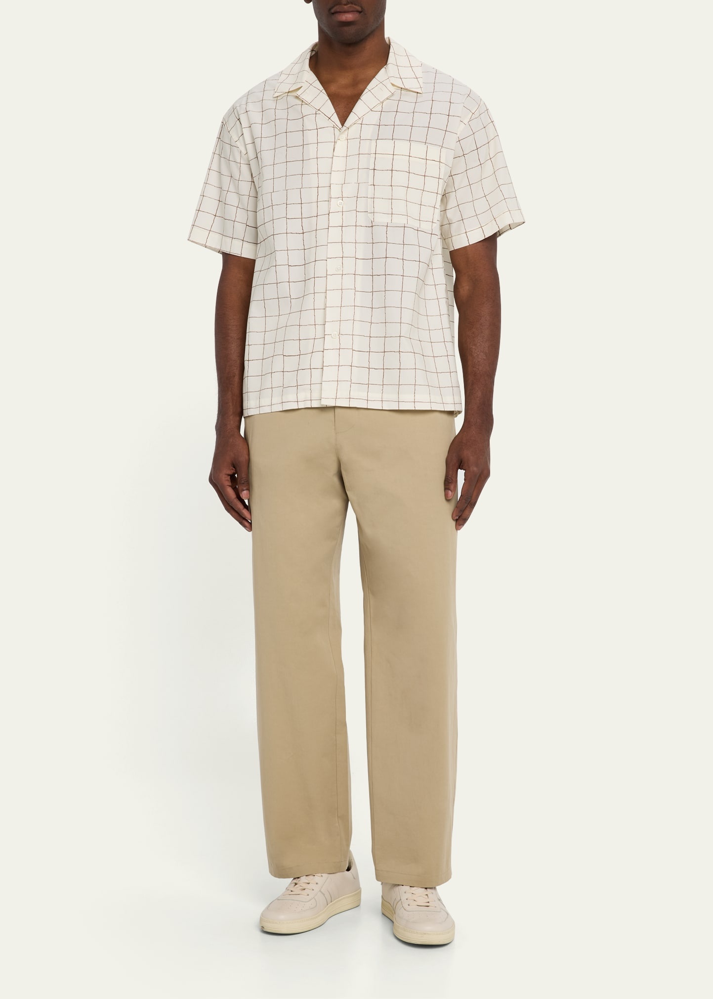 Men's Grid-Print Camp Shirt - 2