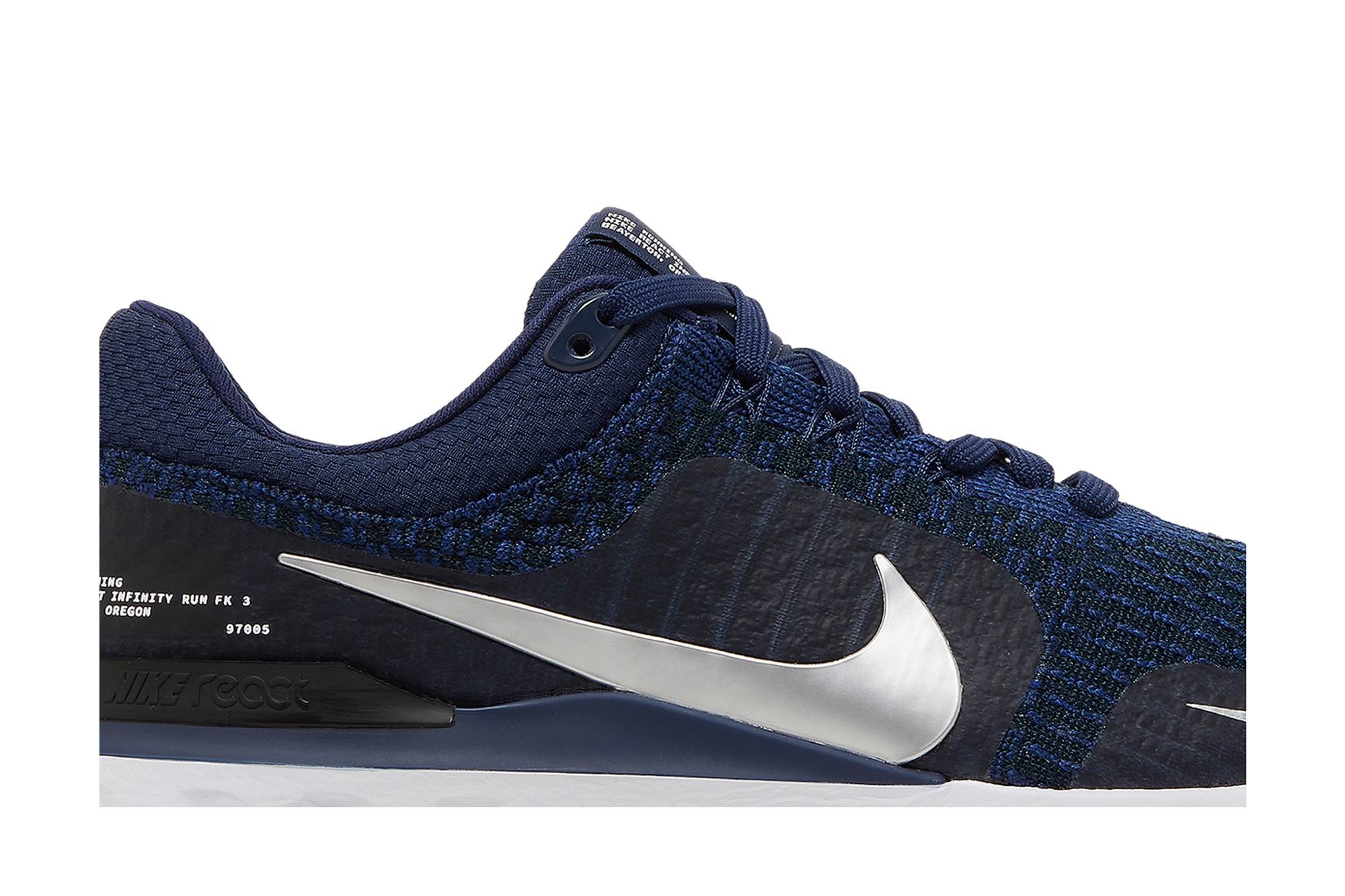 React Infinity Run Flyknit 3 'College Navy Metallic Silver' - 2