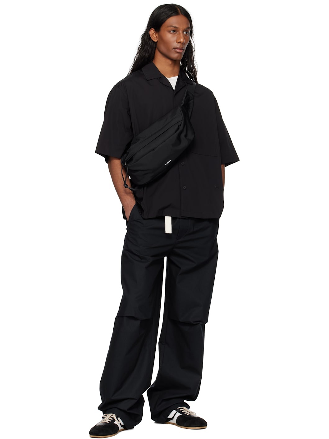 Black Cotton Poplin Shirt - 4
