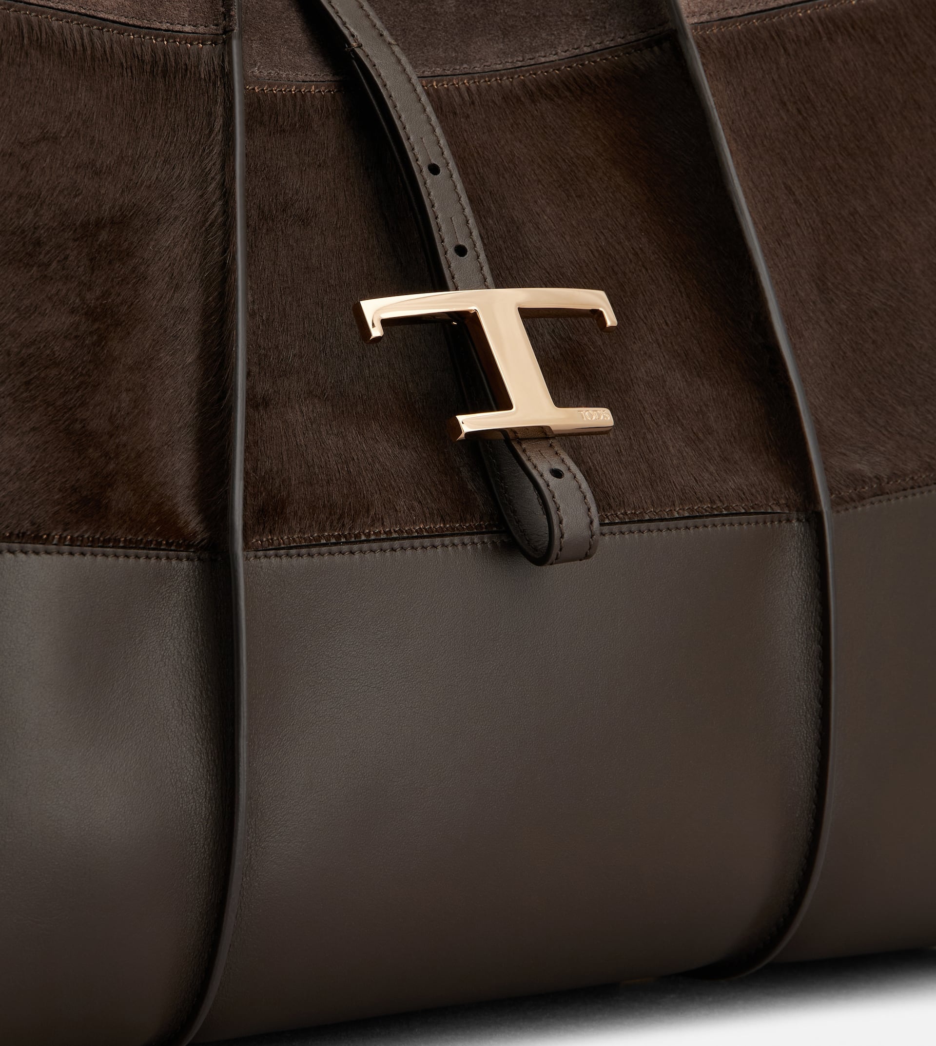 T TIMELESS SHOPPING BAG IN LEATHER MEDIUM - BROWN - 5