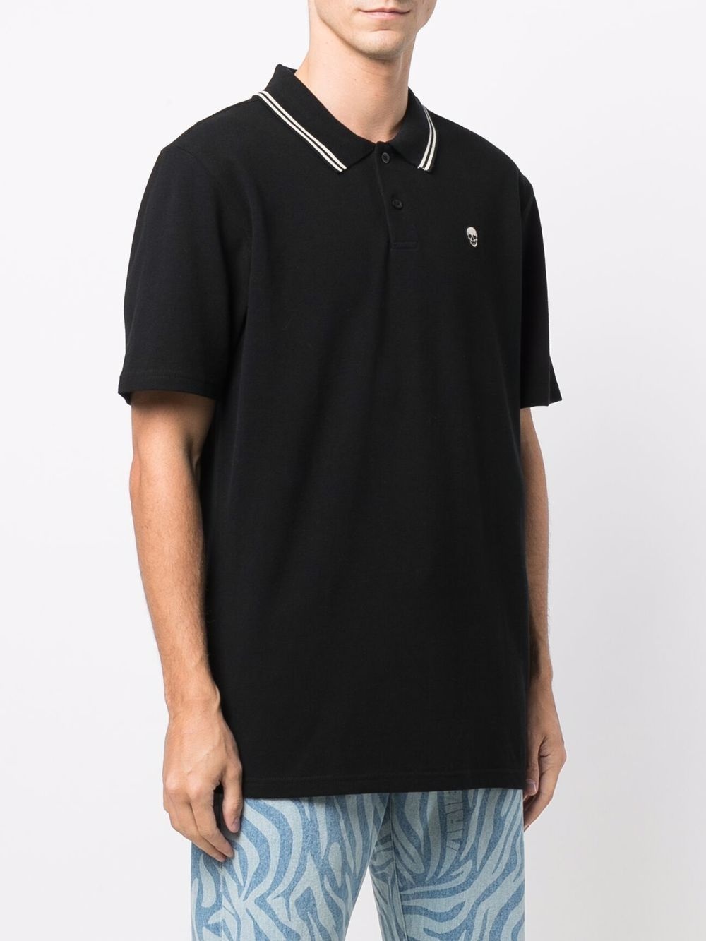 skull-patch polo shirt - 3