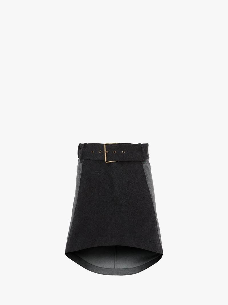 PANELED MINI DENIM SKIRT - 1