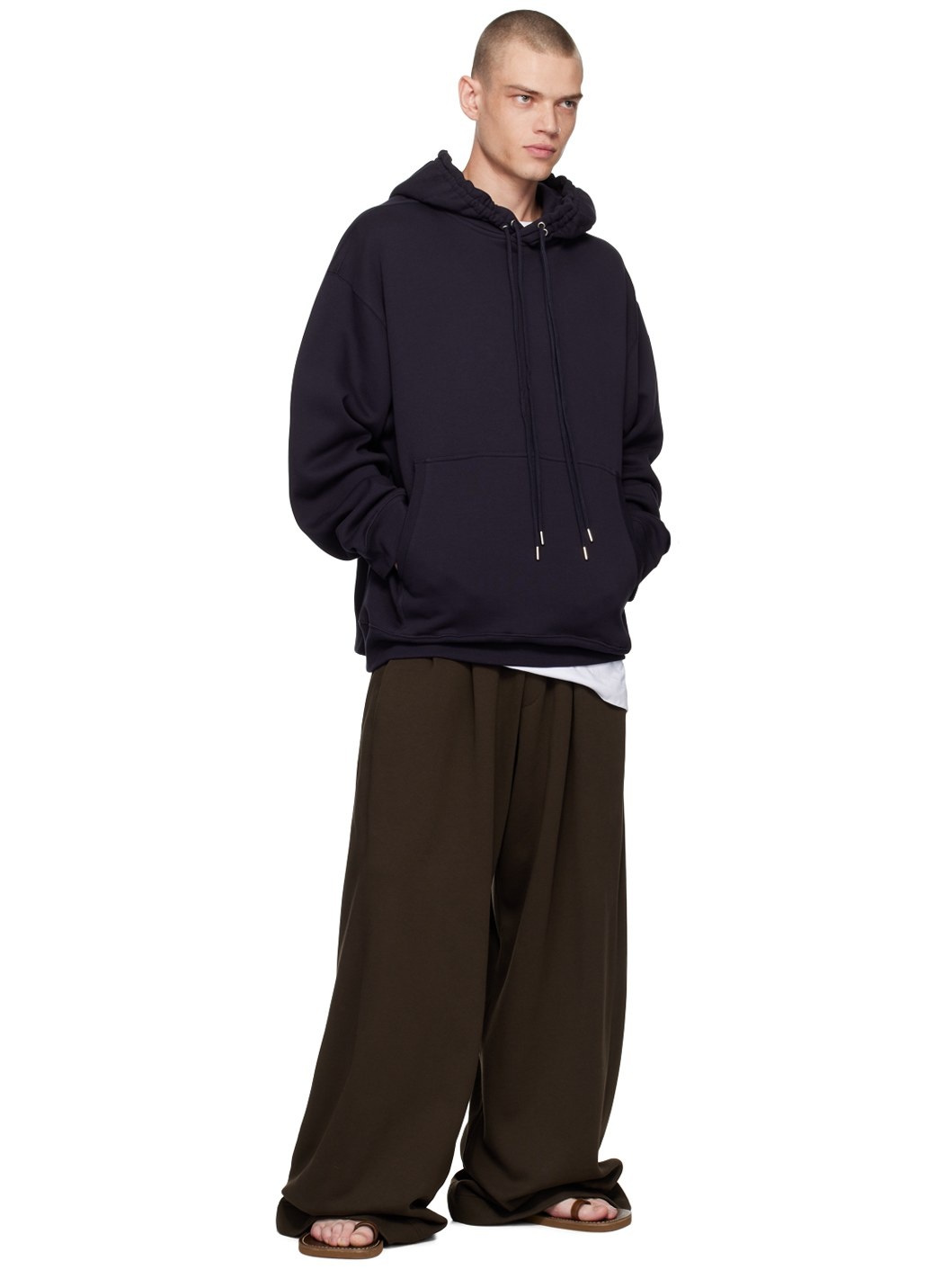 Brown Pleated Sweatpants - 4