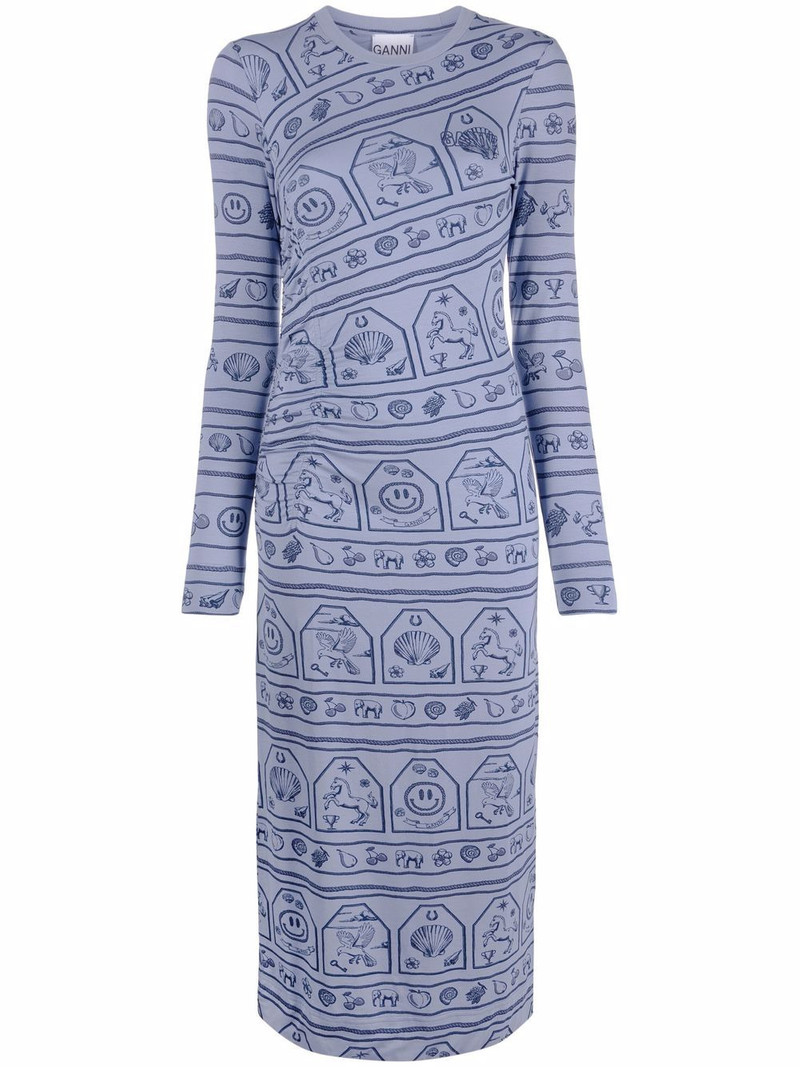 zodiac logo-print stretch-jersey dress 1