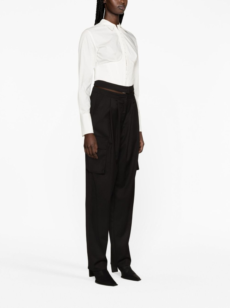 pleated cut-out cargo trousers 3