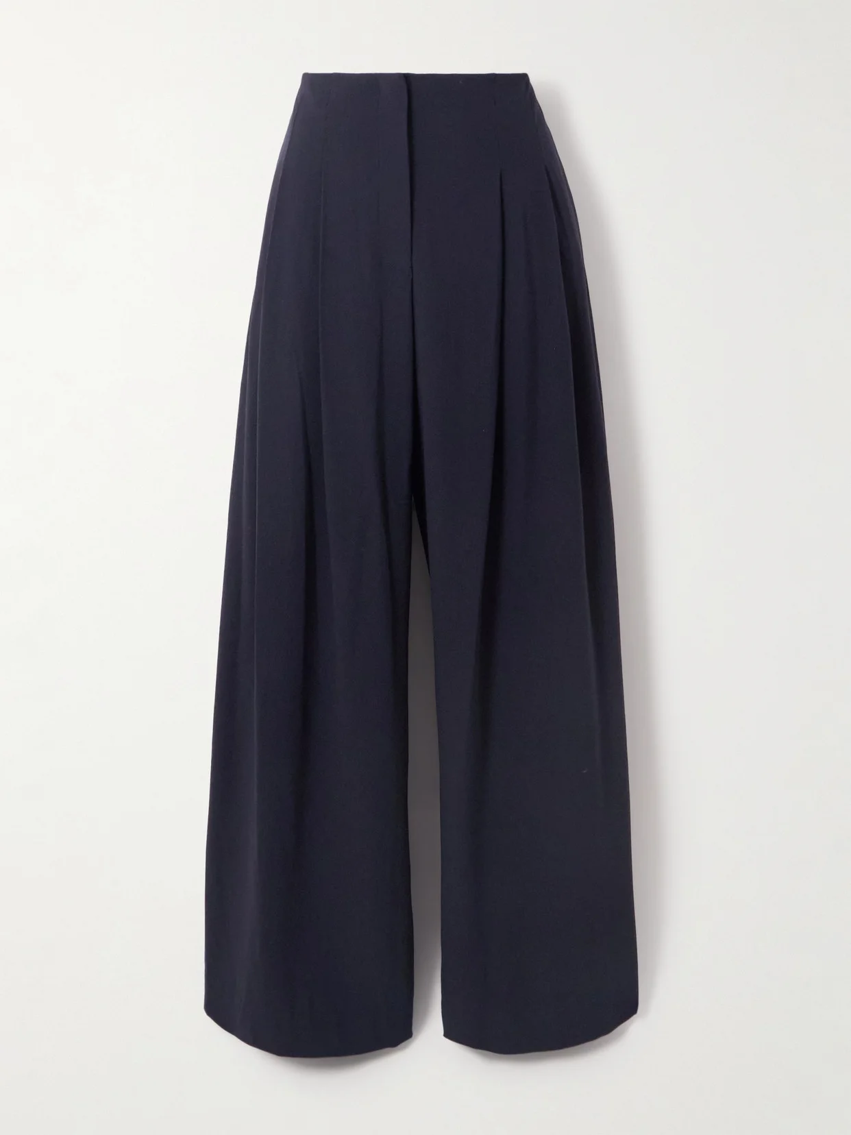 Carries Pleated Wool-crepe Wide-leg Pants - 1