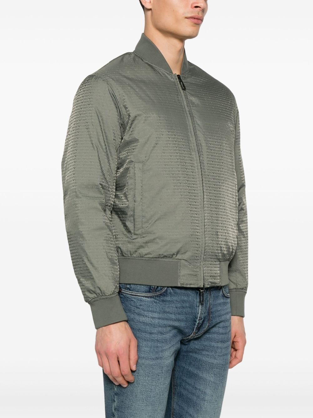 logo-jacquard bomber jacket - 3