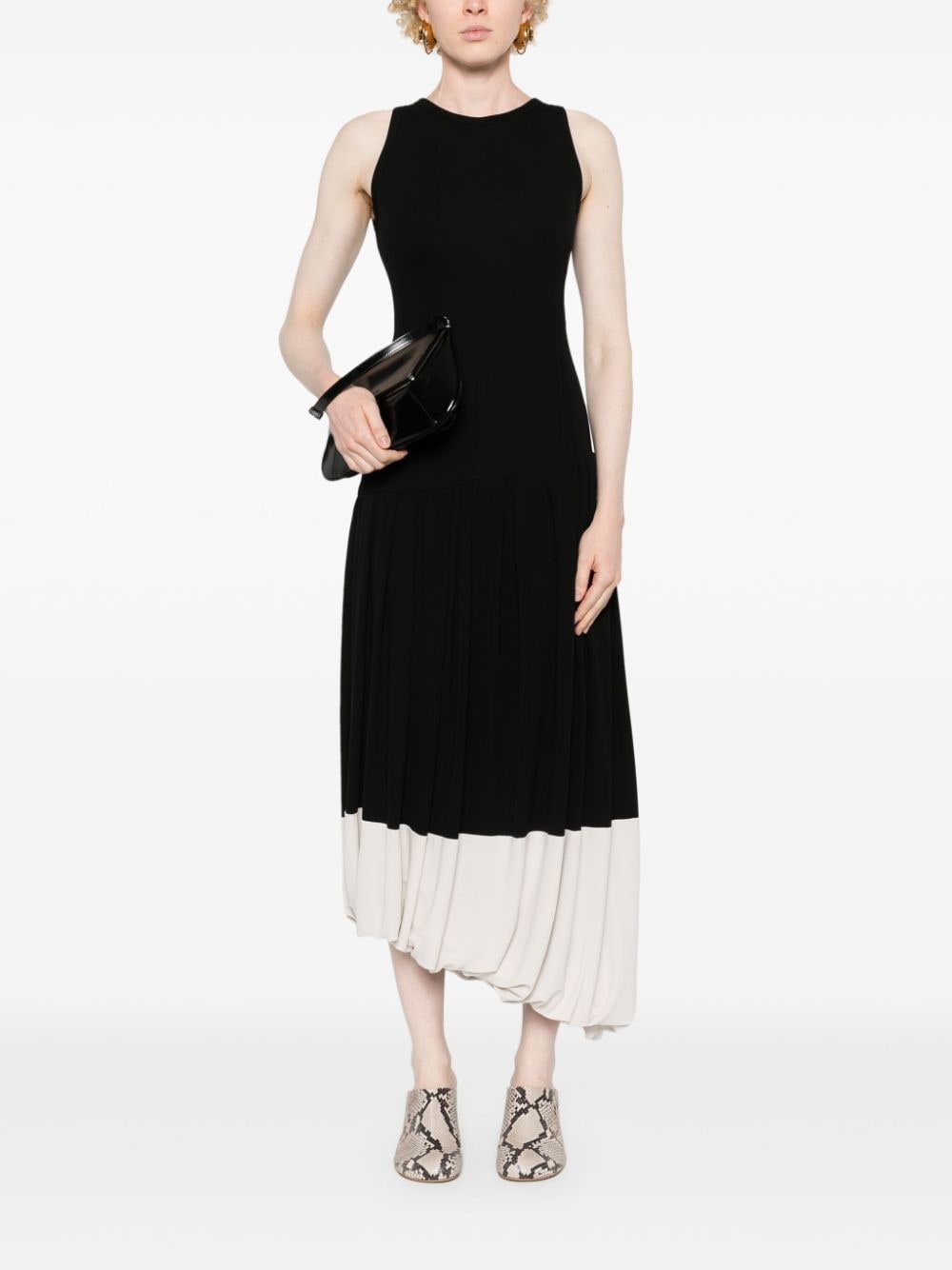 pleated crepe midi dress - 2
