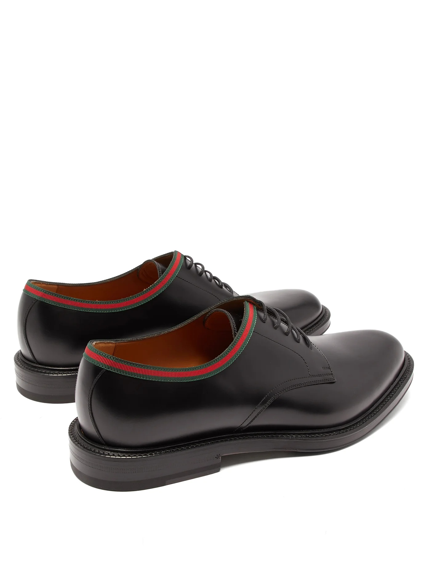 Beyond Web-stripe leather derby shoes - 4