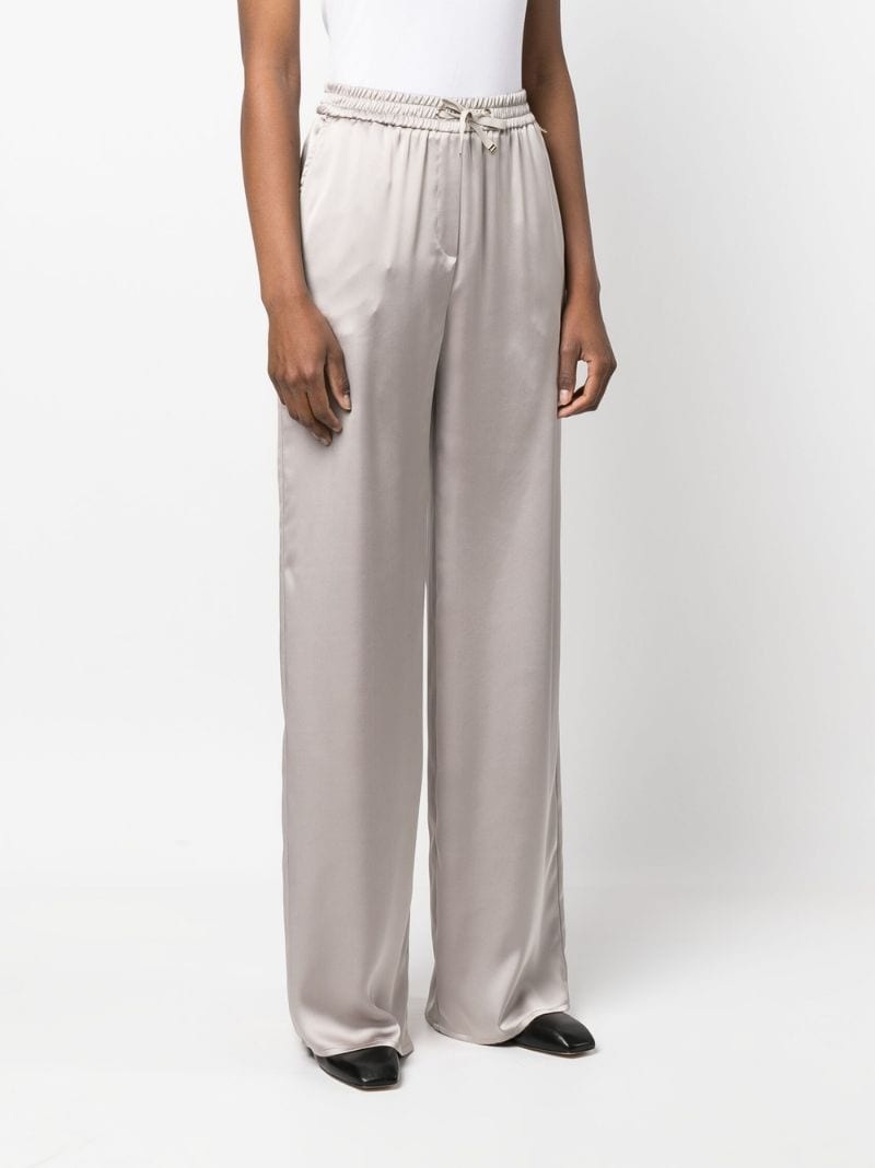 shiny high-waist palazzo pants - 3