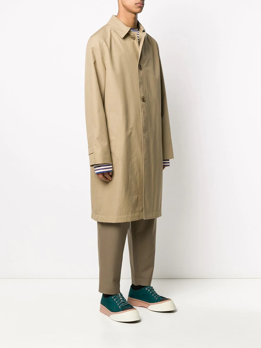 single-breasted trench coat - 3