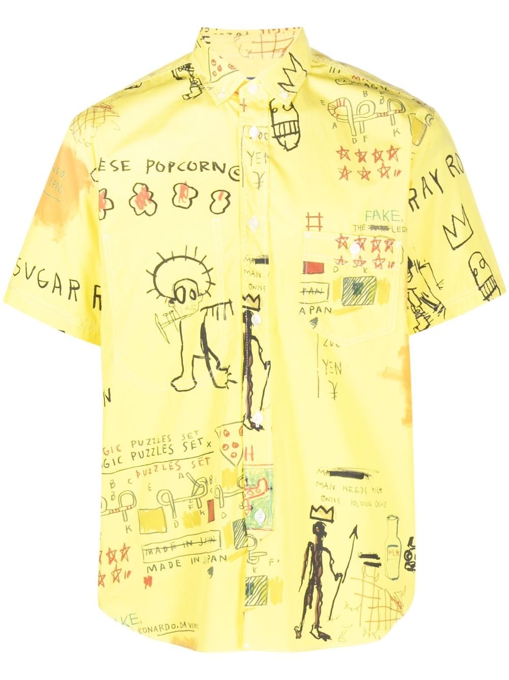 illustration-print cotton shirt - 1