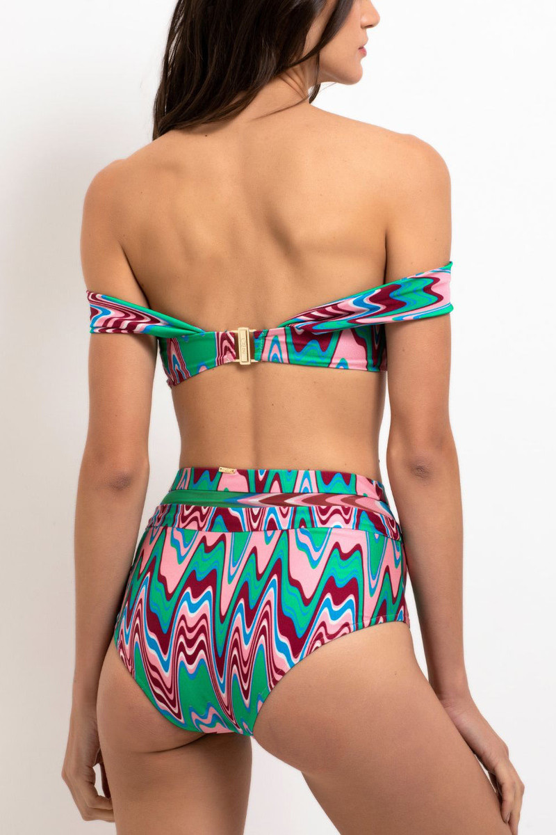 PatBO Wave Printed Mesh Bikini Bottom outlook