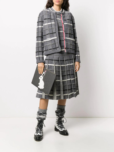 Thom Browne check-pattern short-sleeved jumper outlook