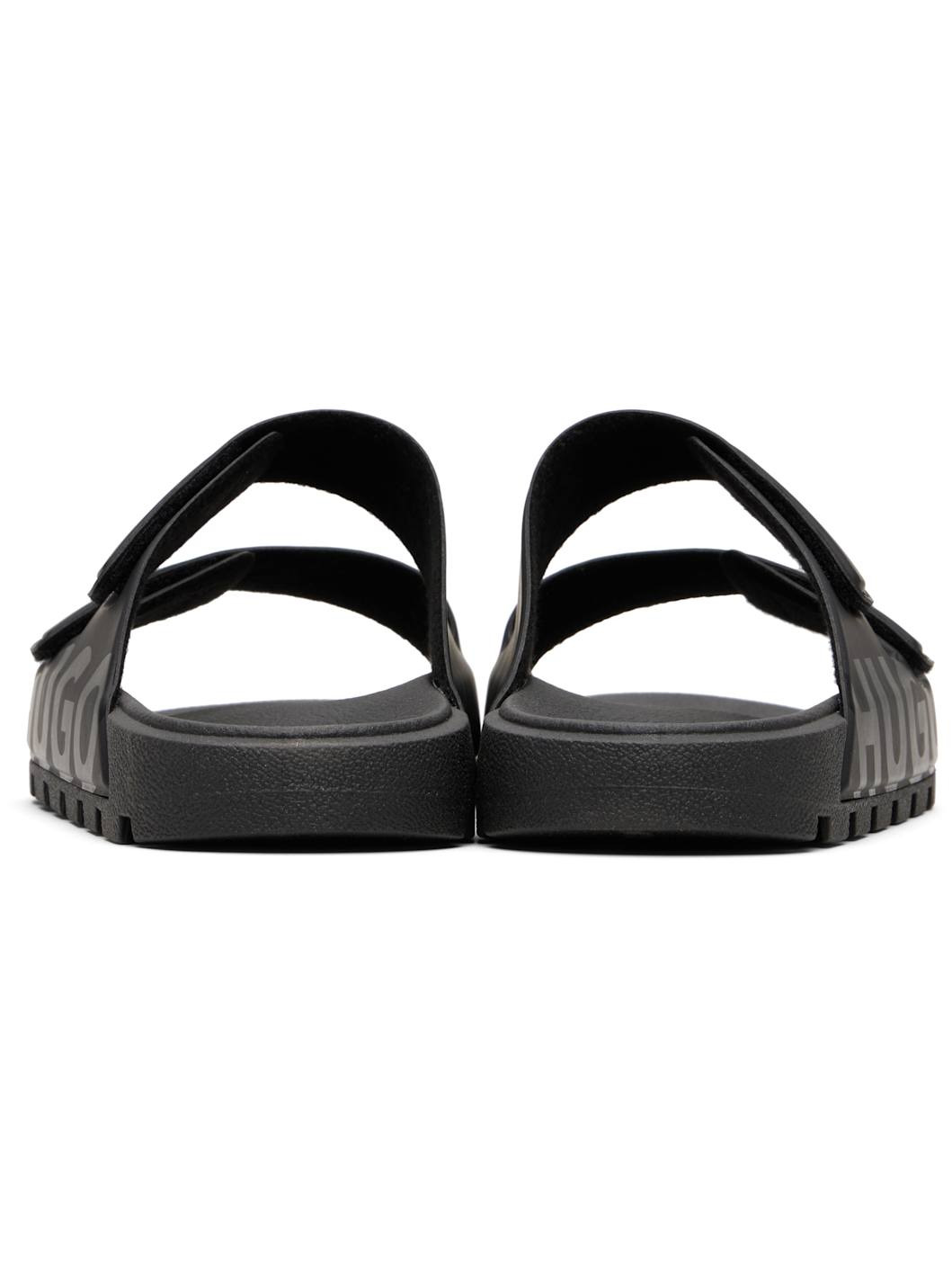 Black Logo Double Touch Sandals - 2