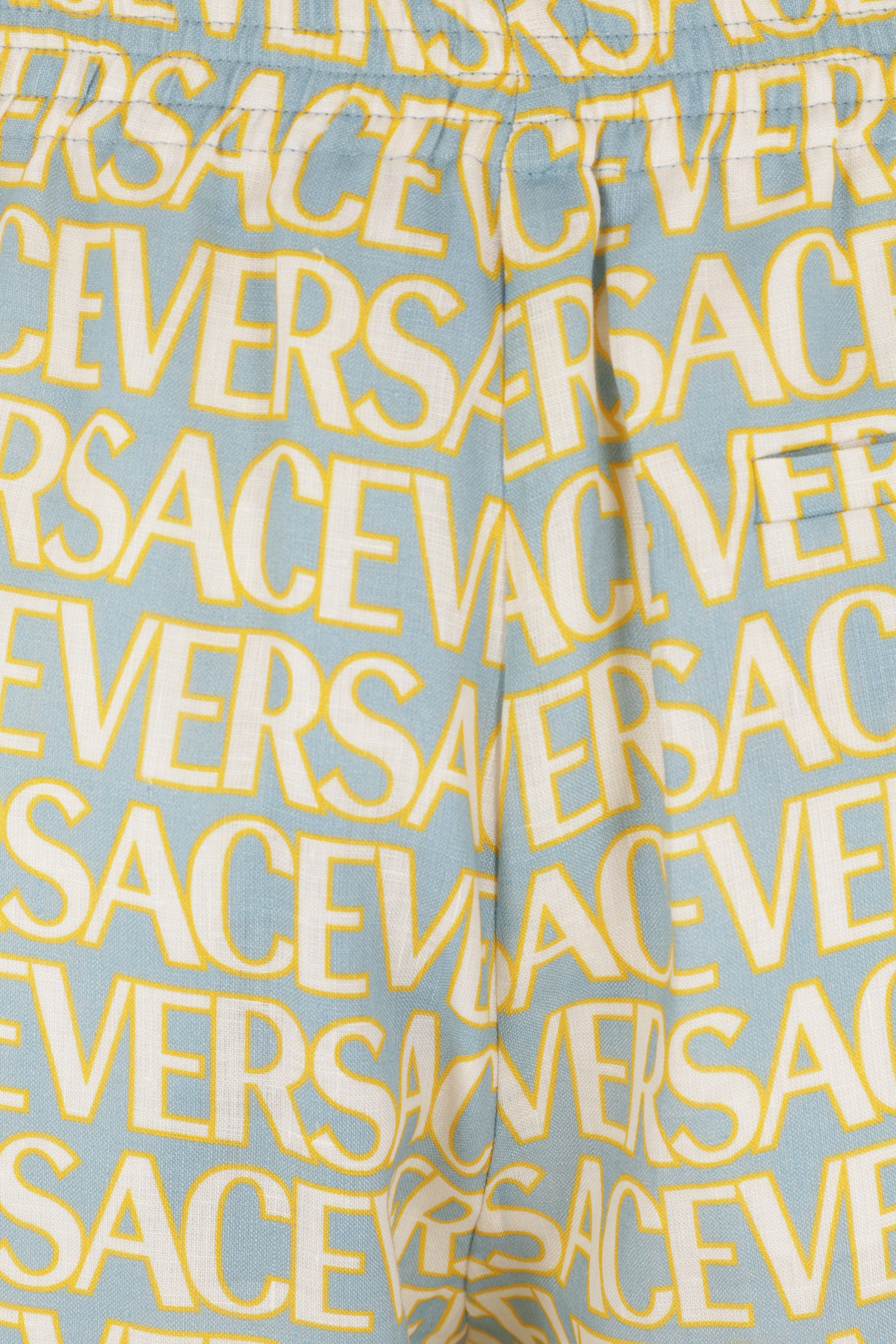 VERSACE ALLOVER LINEN SHORT PANTS - 4