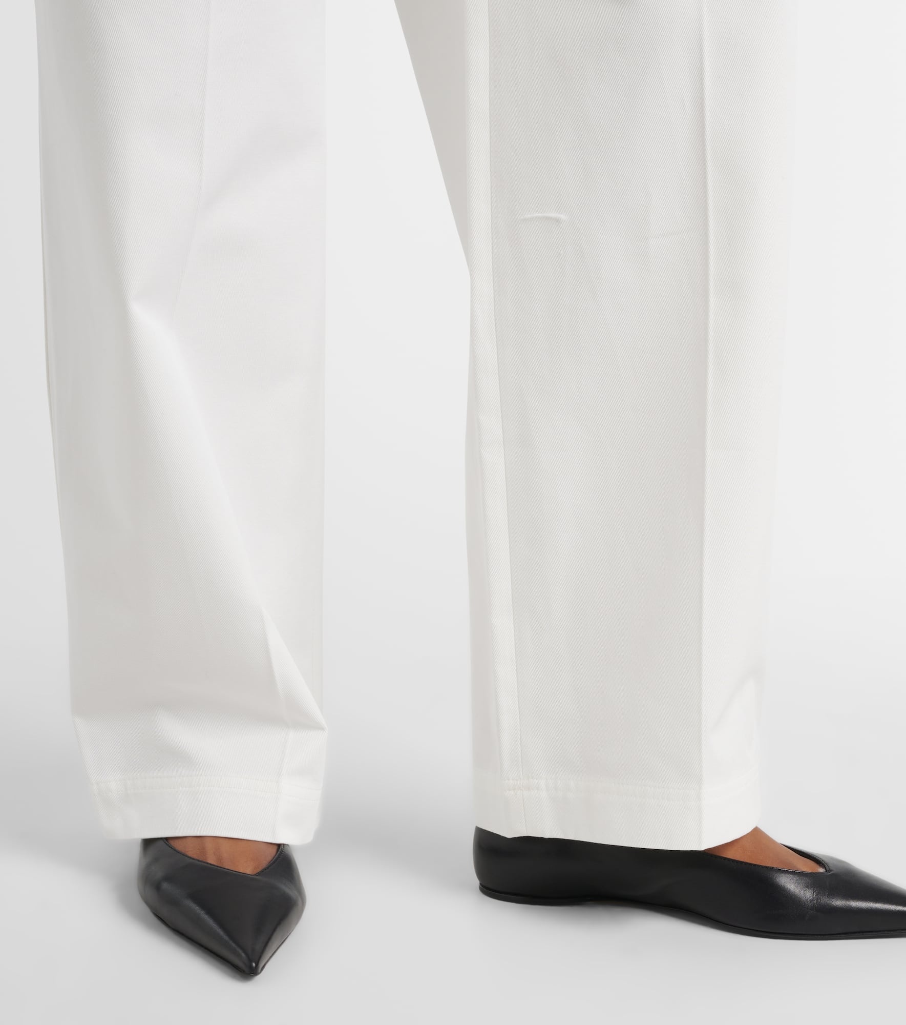 Low-rise cotton twill straight pants - 7