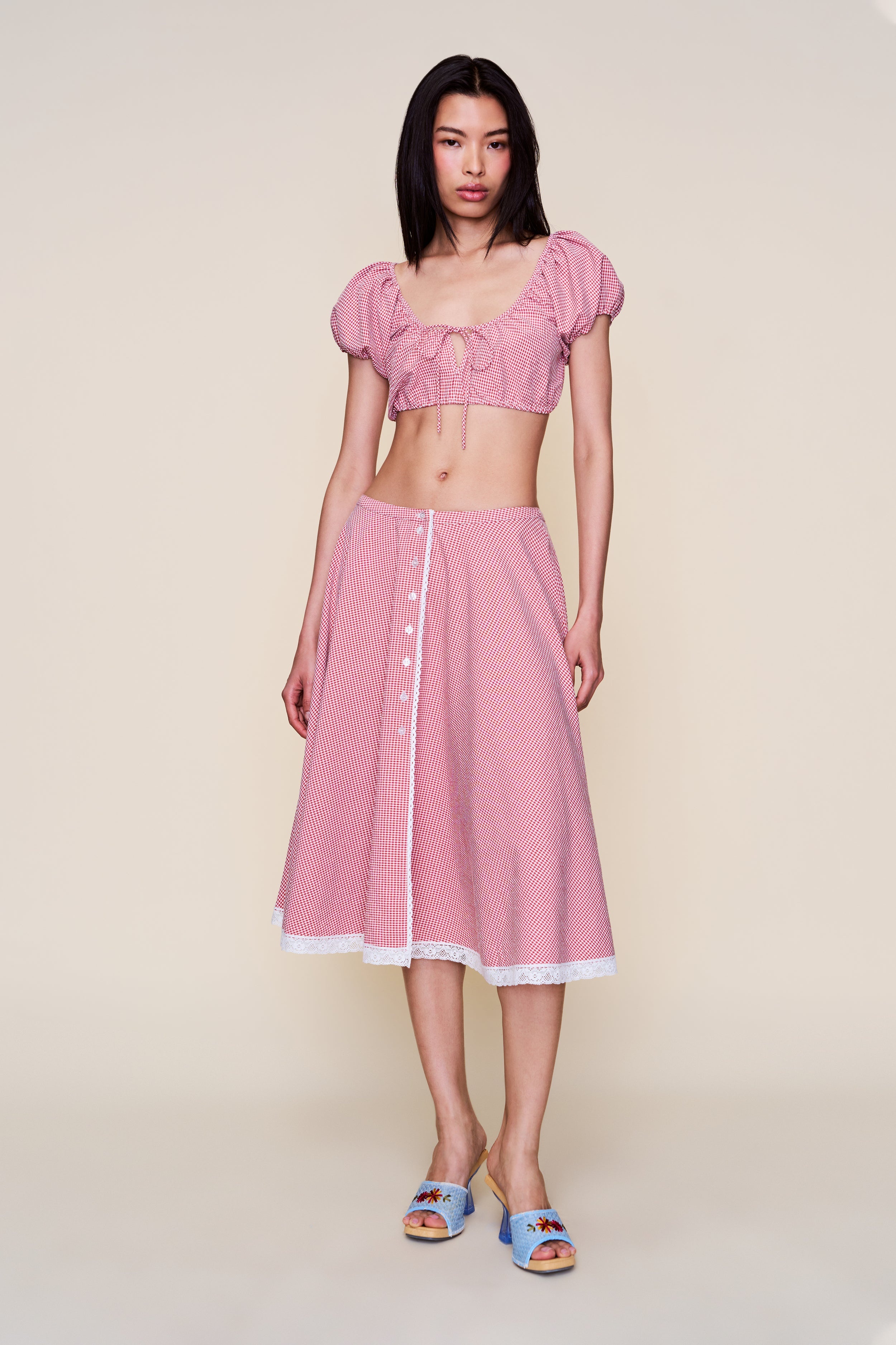 RAVELLO GINGHAM SKIRT - 4