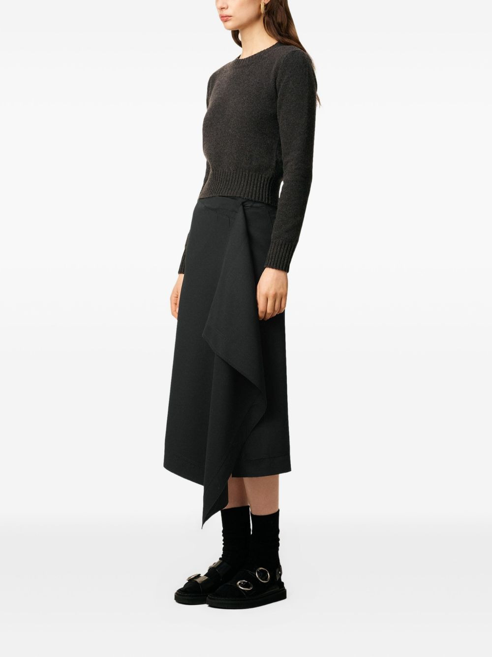 wrap asymmetrical wool skirt - 2