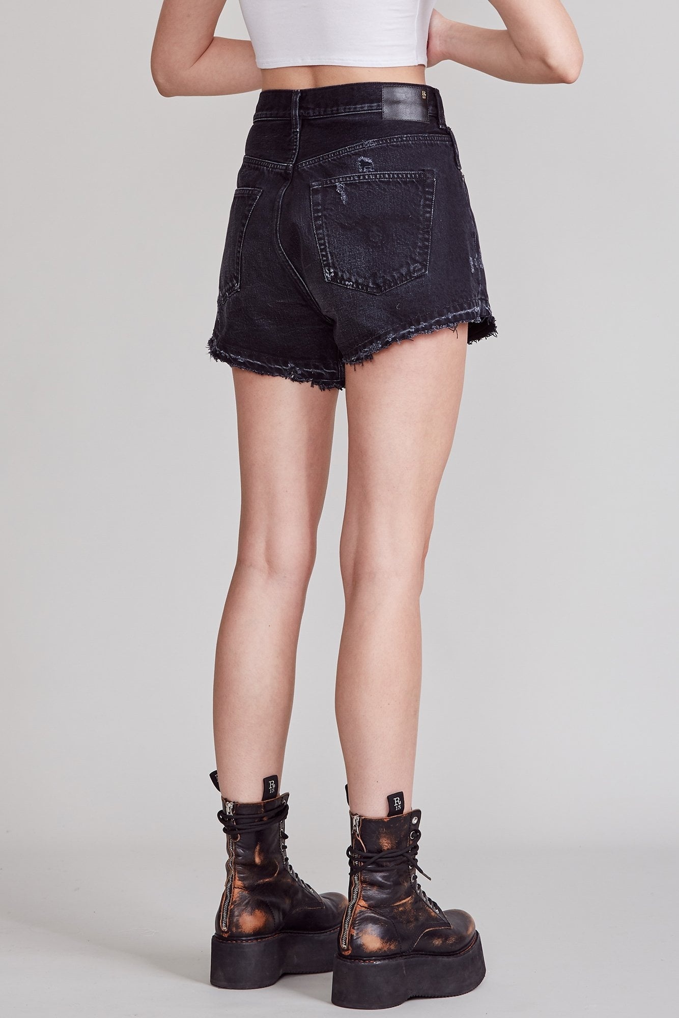 Crossover Short - Jake Black | R13 Denim Official Site - 5