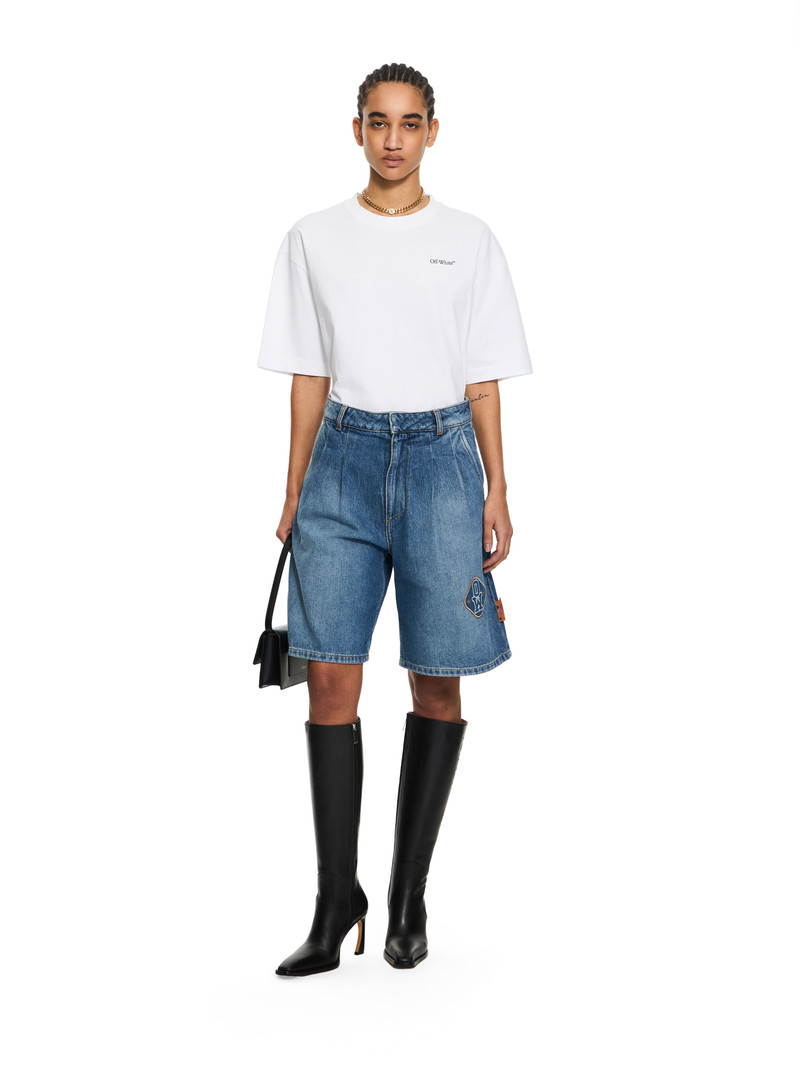 Off-White Royal Patch Denim Bermuda Shorts outlook