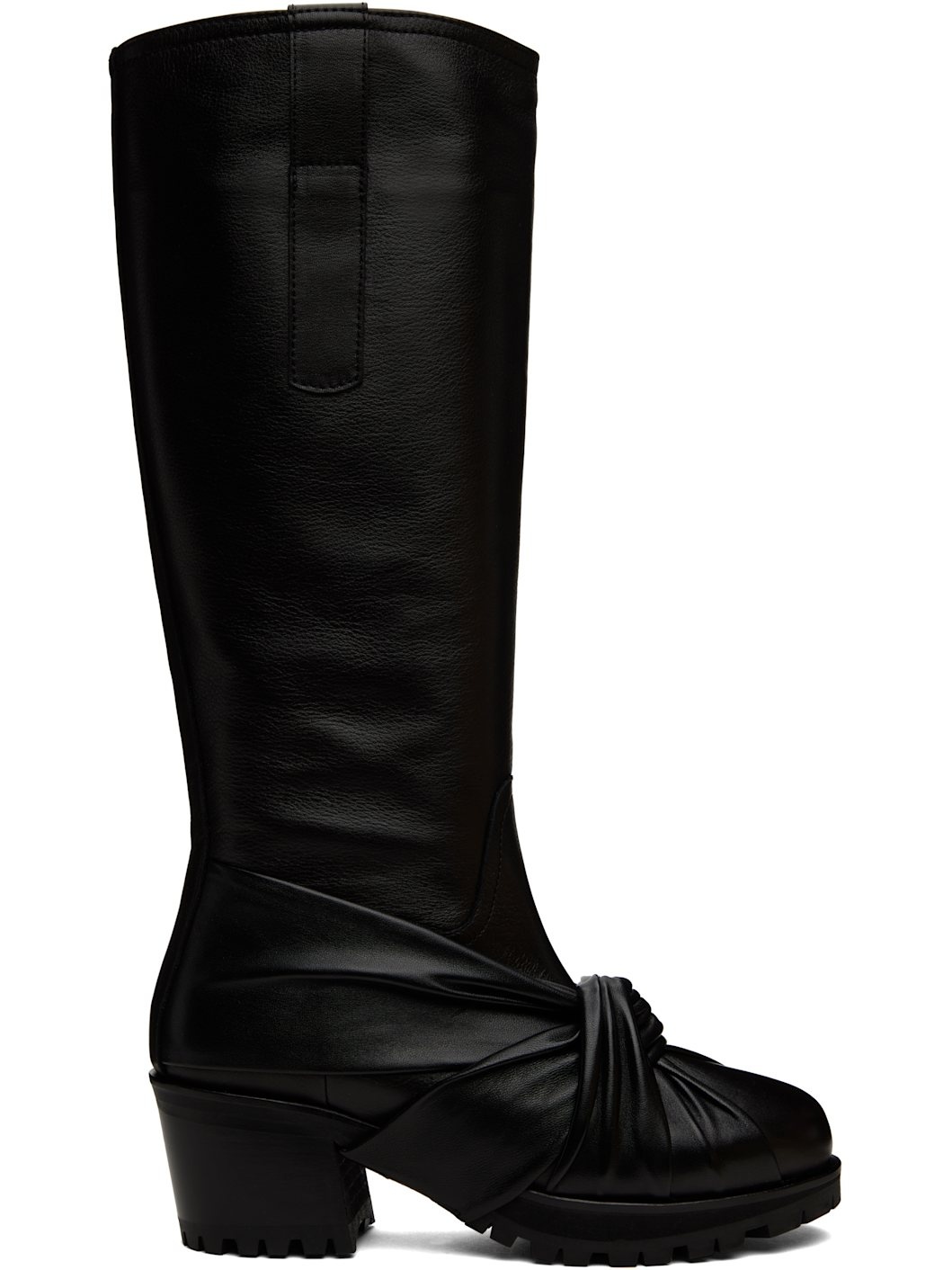 Black Knotted Riding Boots - 1