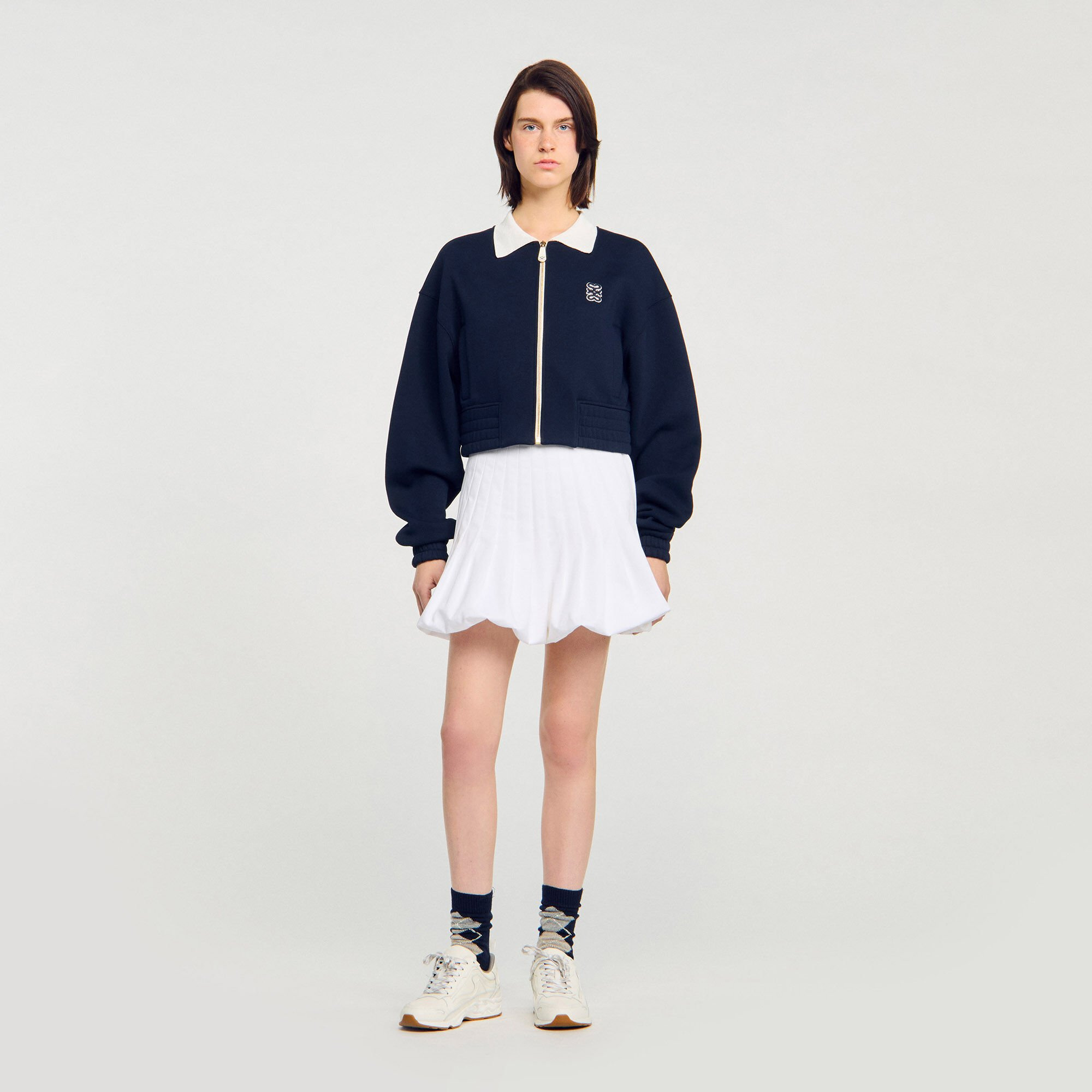 CROPPED TWO-TONE SWEATSHIRT - 1
