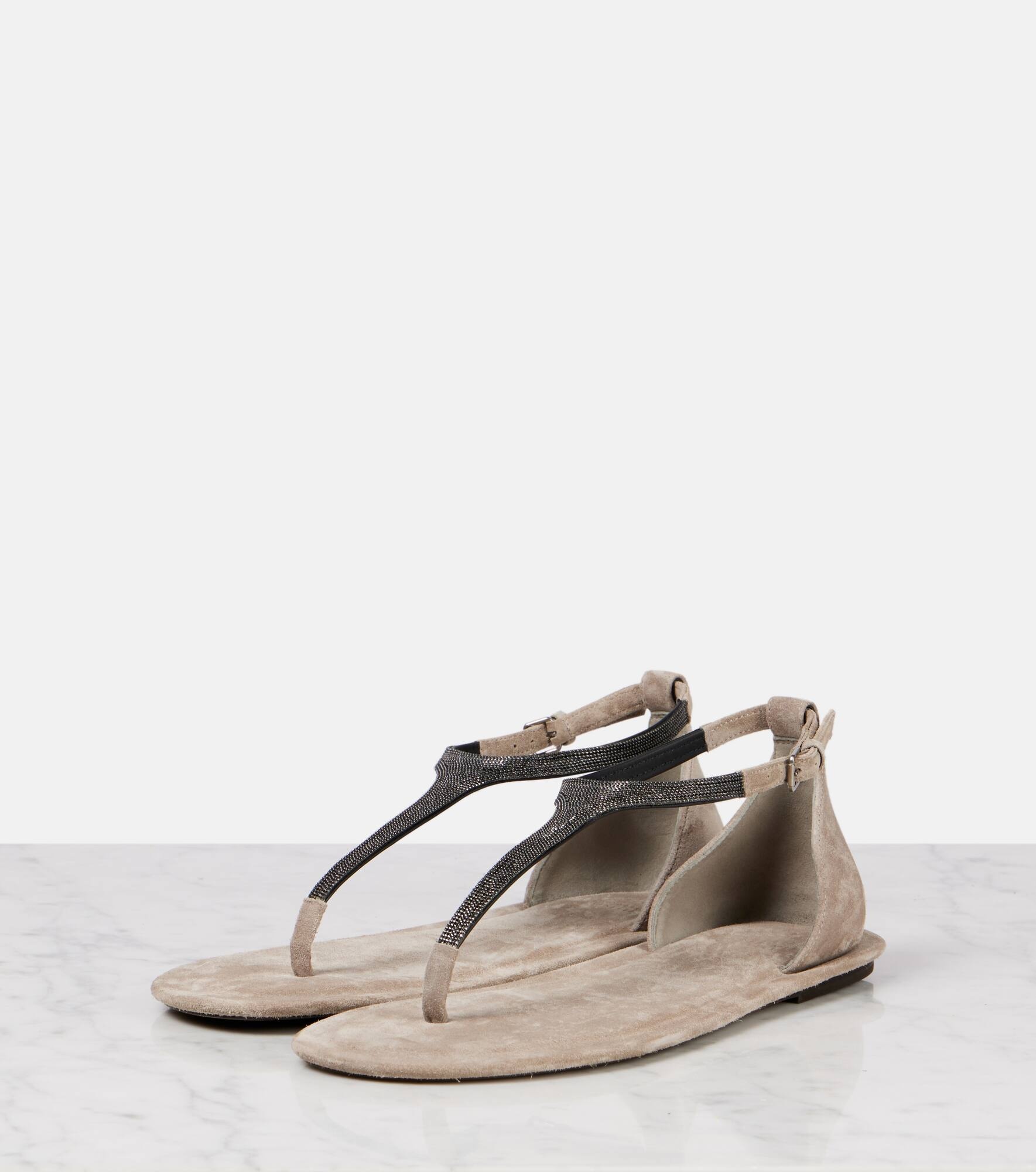 Monili suede thong sandals - 4