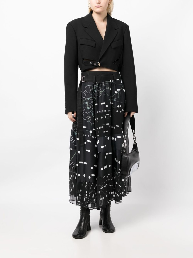 sacai x Interstellar belted midi skirt outlook
