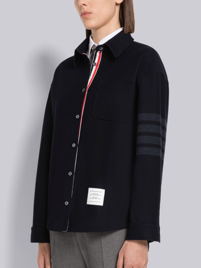 Thom Browne Double Face Tech Twill 4-Bar Oversized Shirt outlook