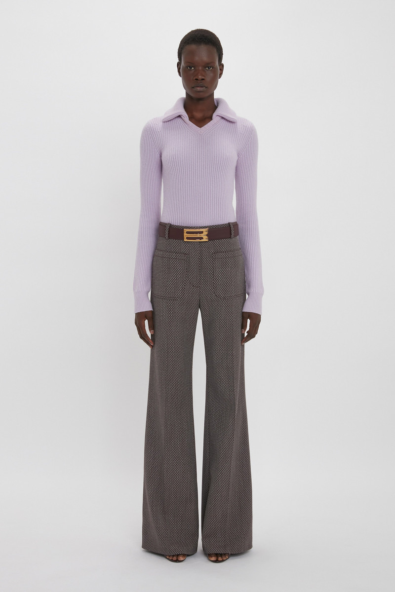 Victoria Beckham Double Collared Jumper In Petunia outlook
