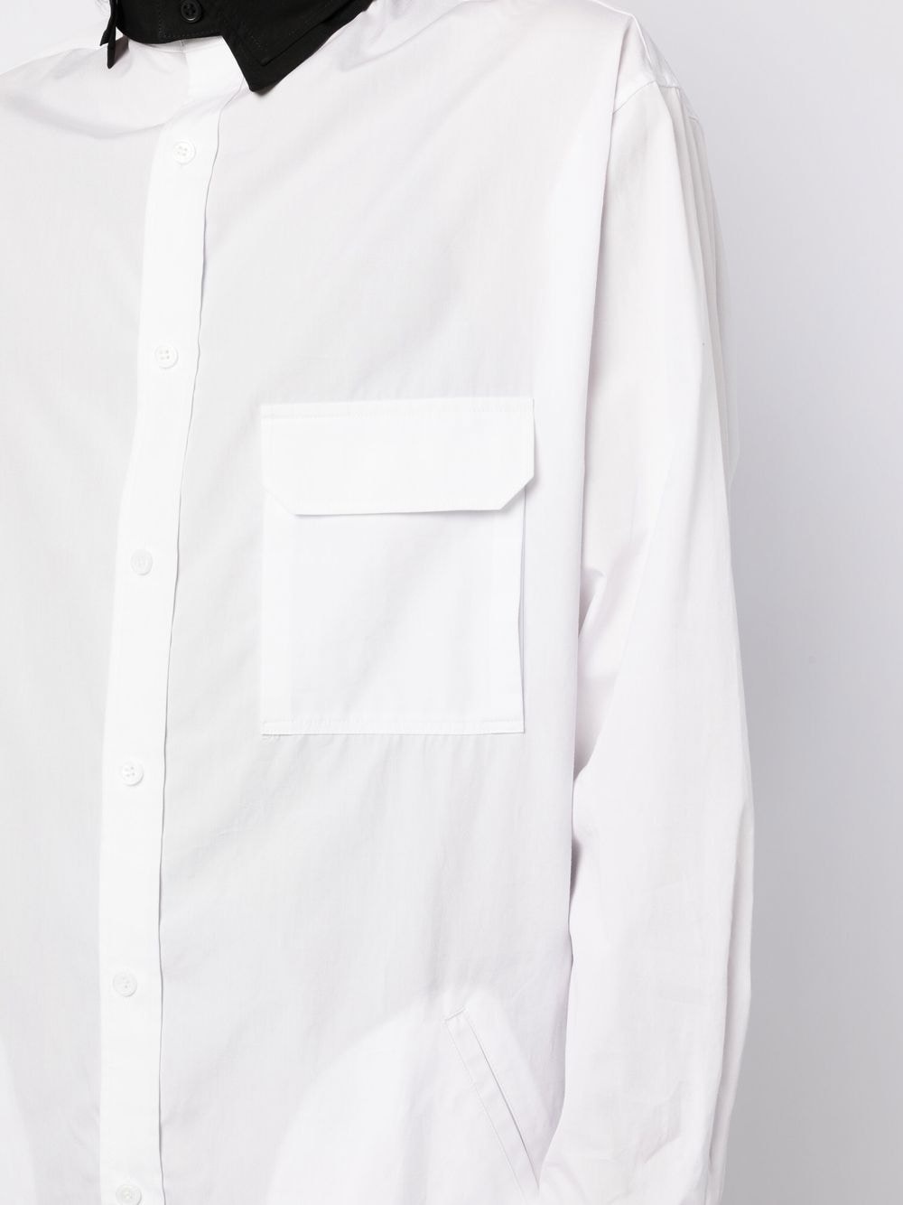 asymmetric-collar cotton shirt - 5