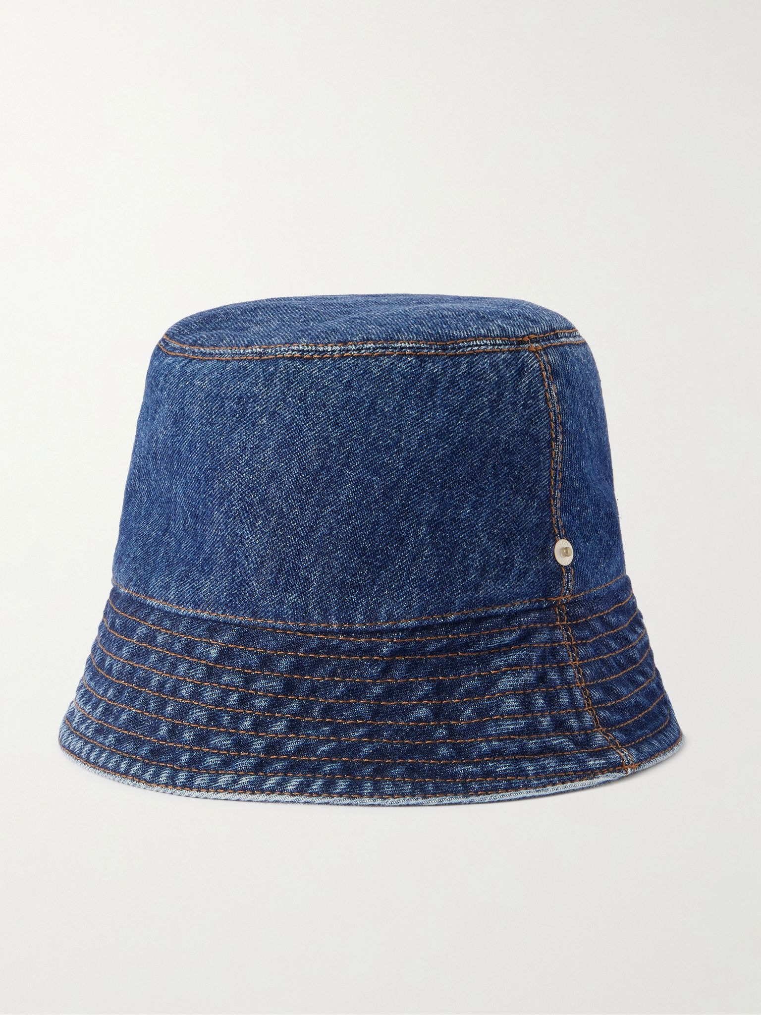 + Paula's Ibiza Logo-Embroidered Denim Bucket Hat Blue - 3