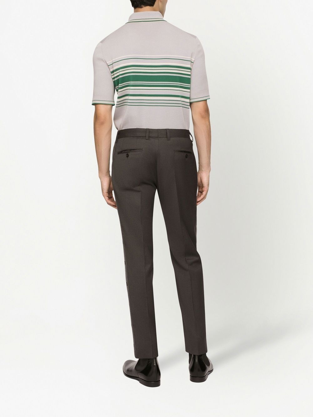 logo-trim tailored trousers - 4