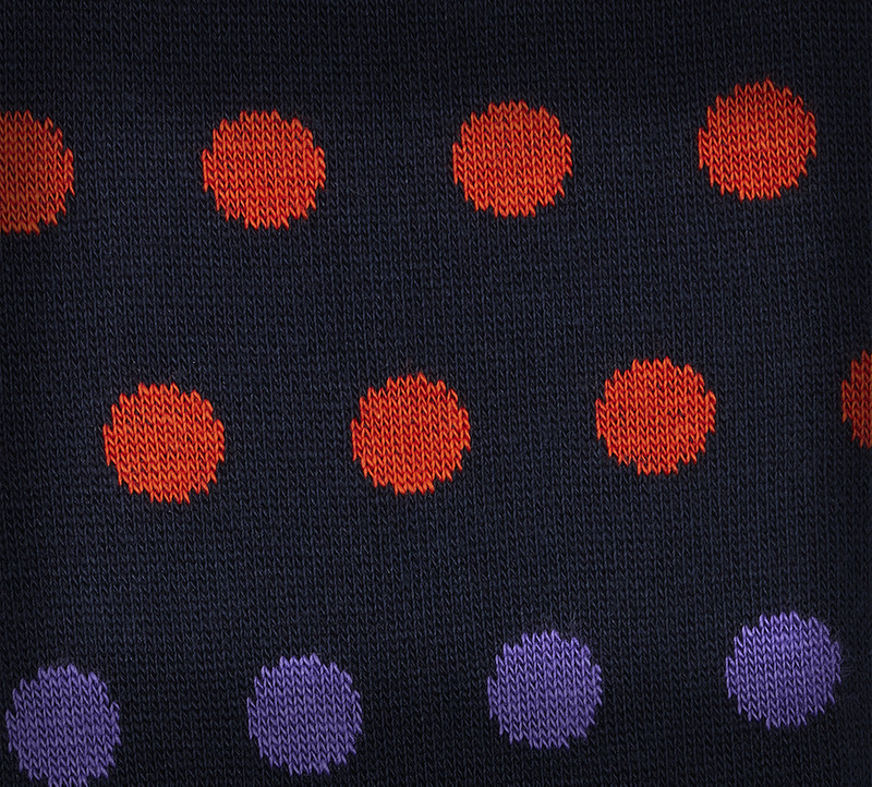 Navy Blue Polka Cotton-Blend Socks 4