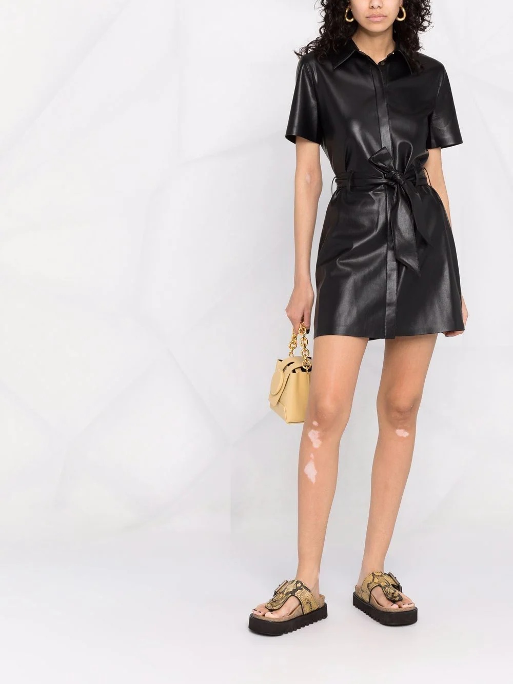 belted mini shirt dress - 2