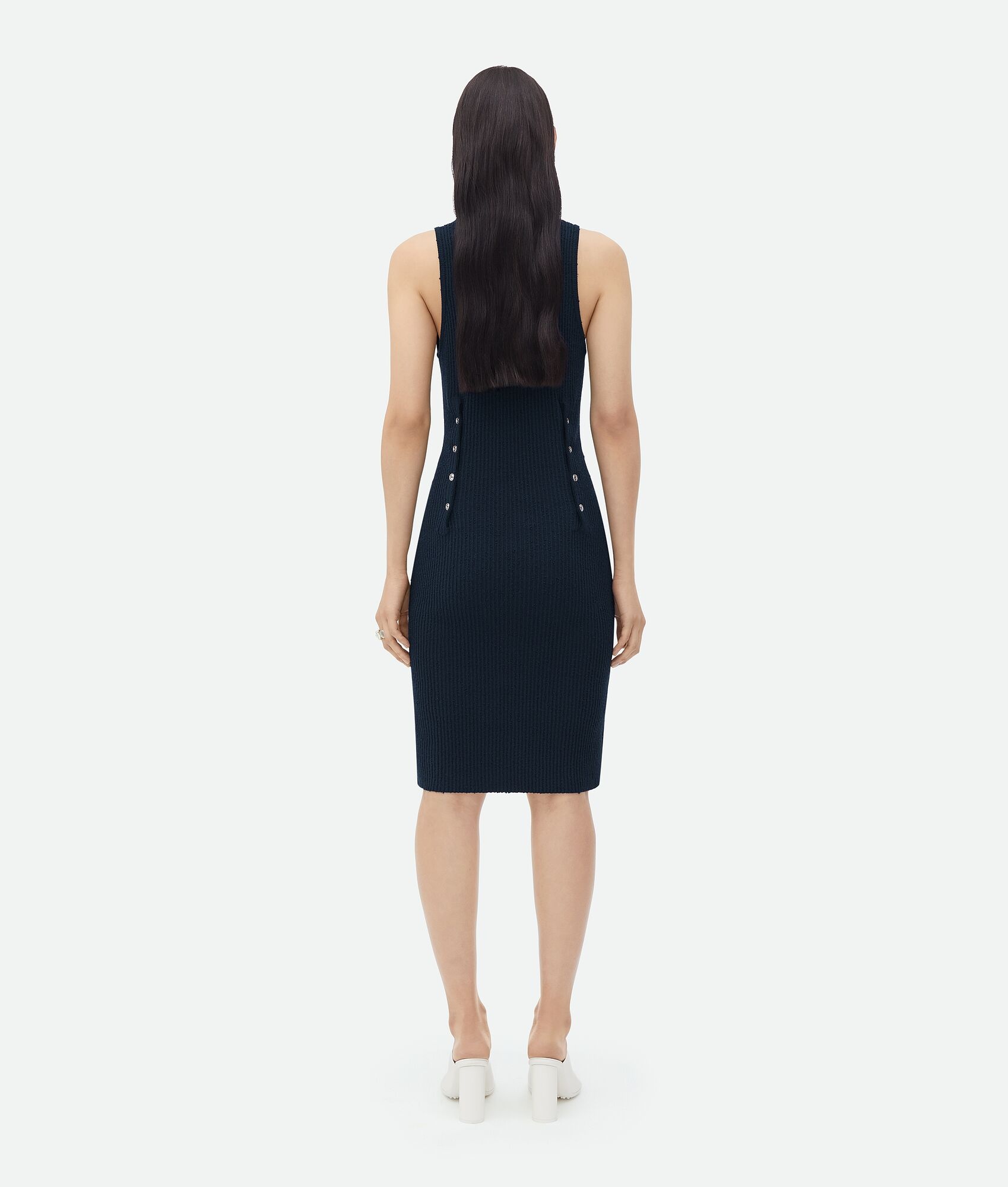 Slim Fit Ribbed Viscose Midi Dress - 3
