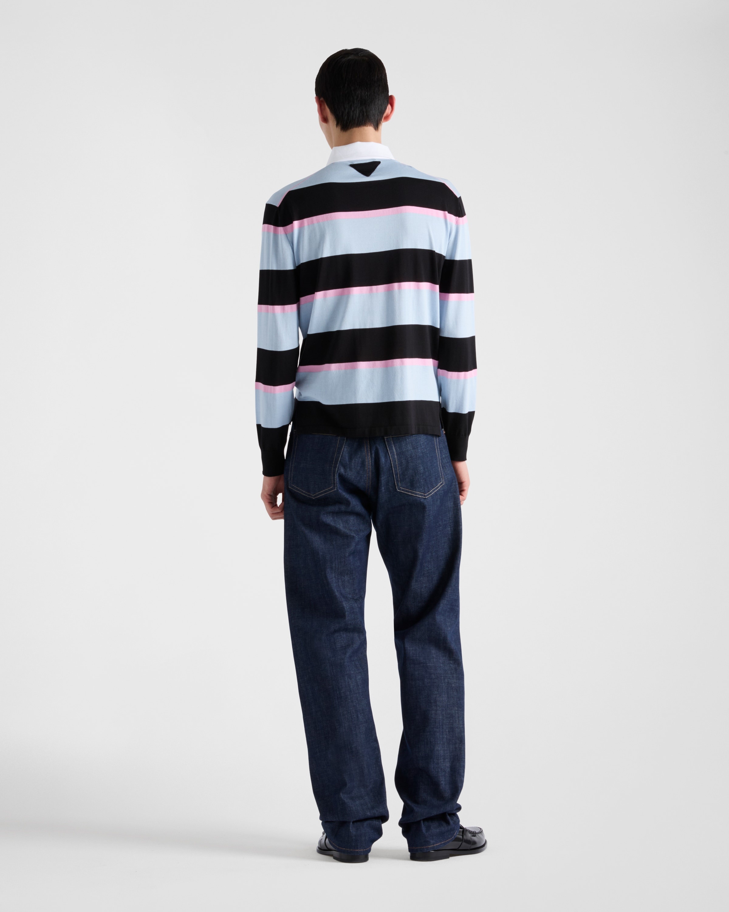 Striped silk and cotton polo shirt - 5
