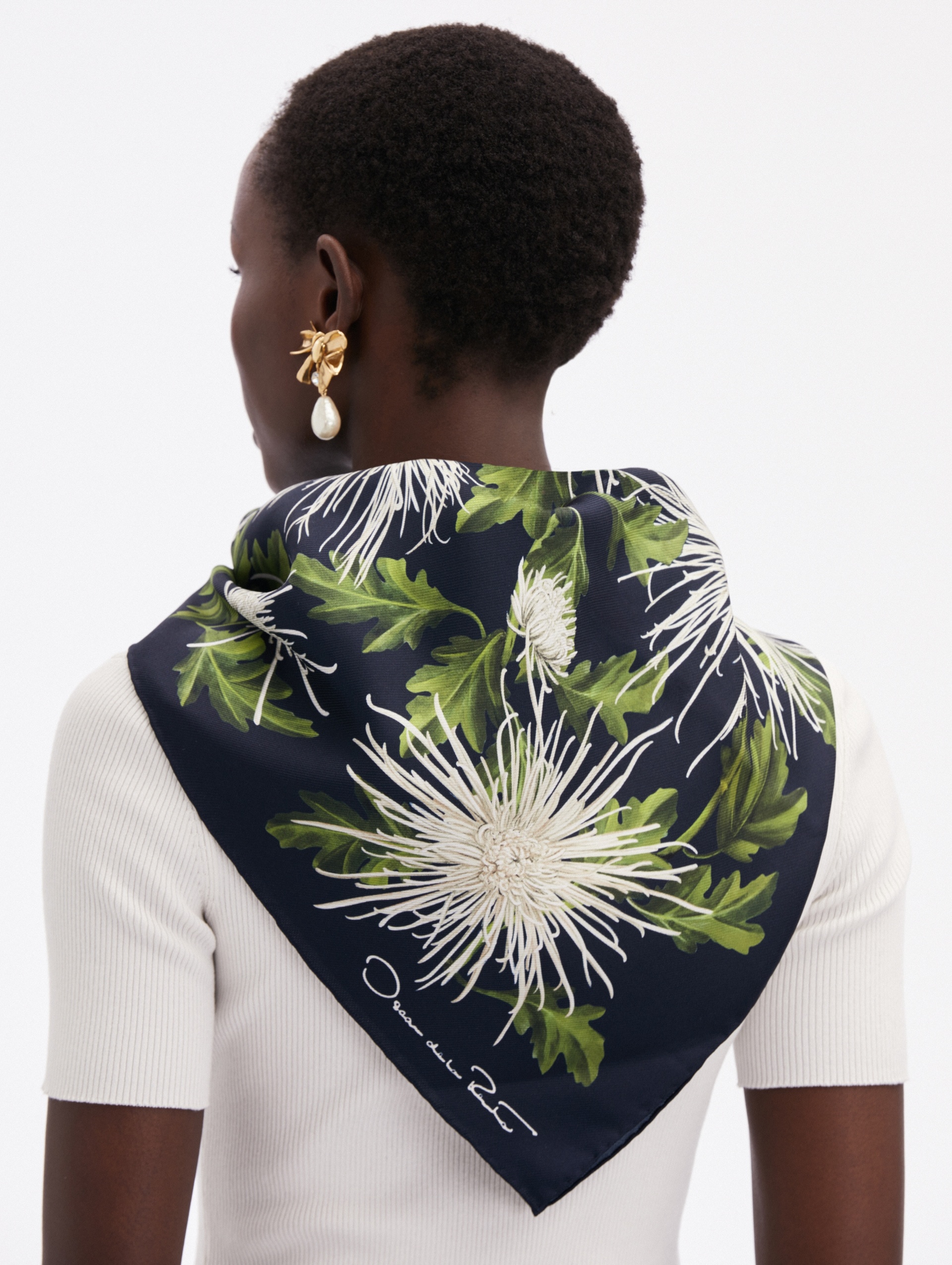 CHRYSANTHEMUM SILK TWILL SCARF - 4