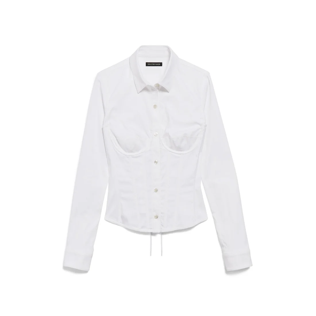 Women's Corseted Shirt in White - 1