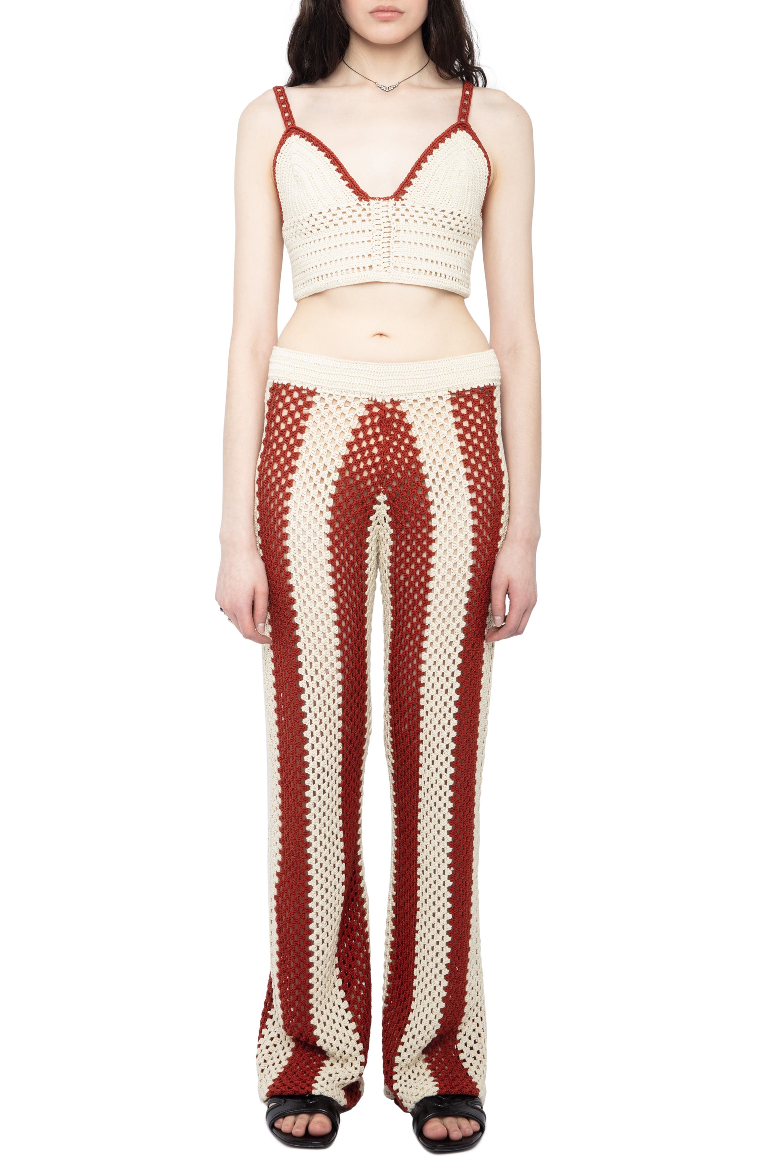 Zadig & Voltaire Taly Crochet Crop Tank in Judo at Nordstrom - 7