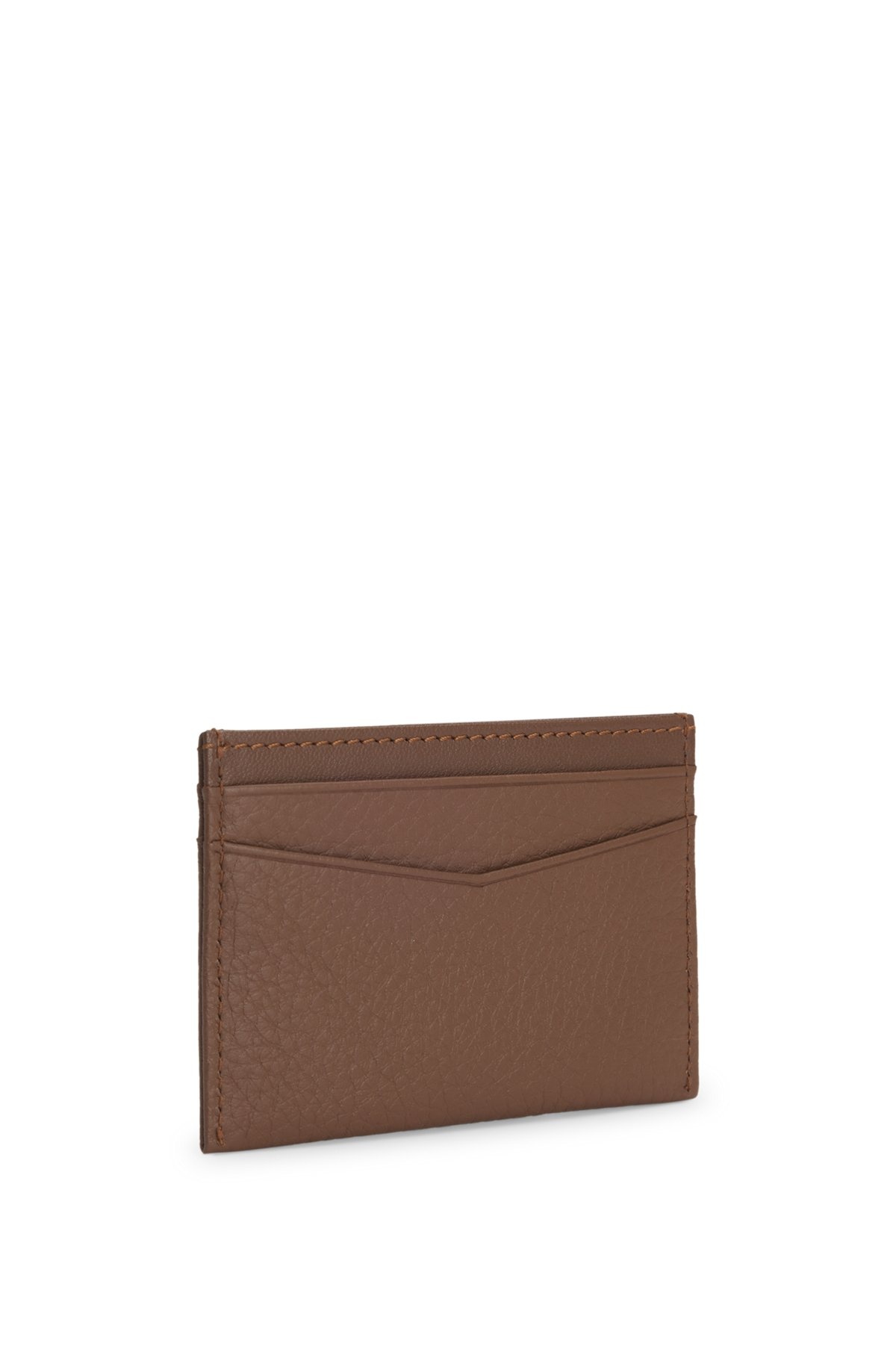 CARD HOLDER IN GRAINED LEATHER WITH METALLIC LOGO LETTERING - 4