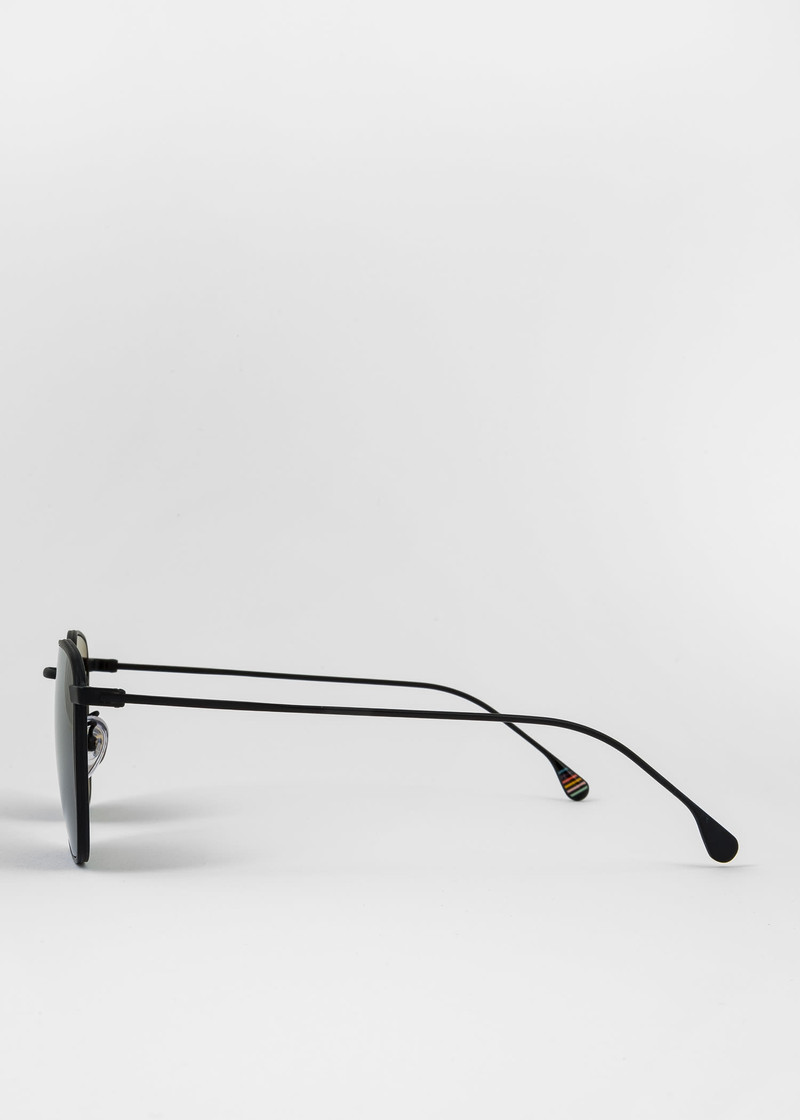 Matte Black 'Errol' Sunglasses 3